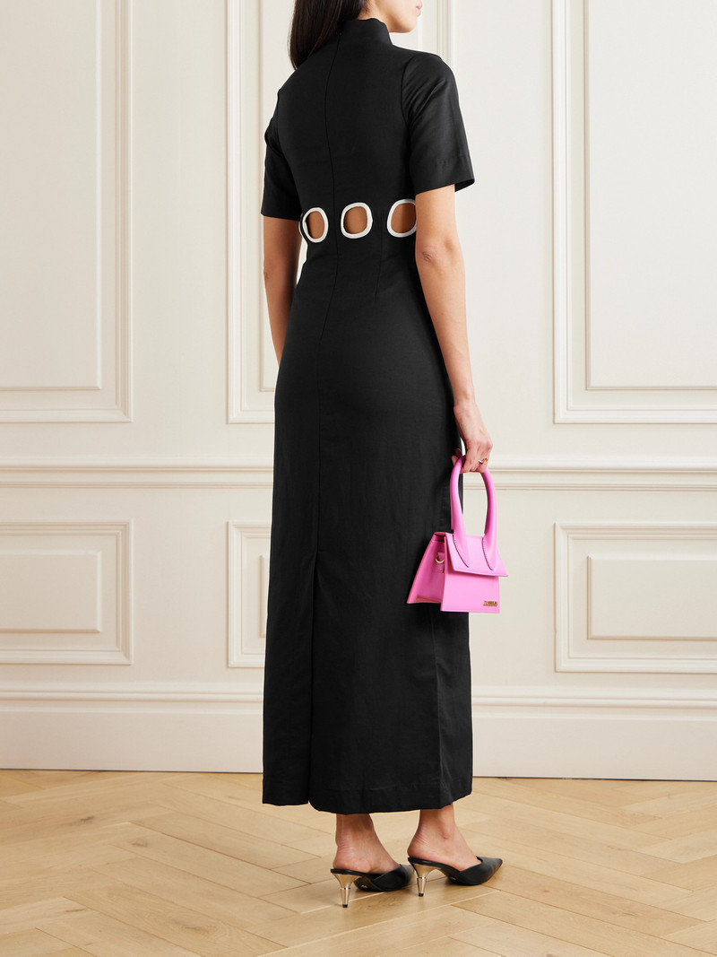 Yayoi Cutout Linen And Cotton-blend Midi Dress 3