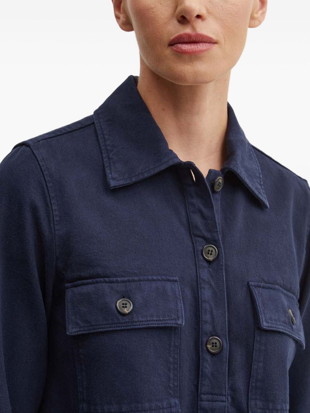 pocket-flap shirt dress - 4