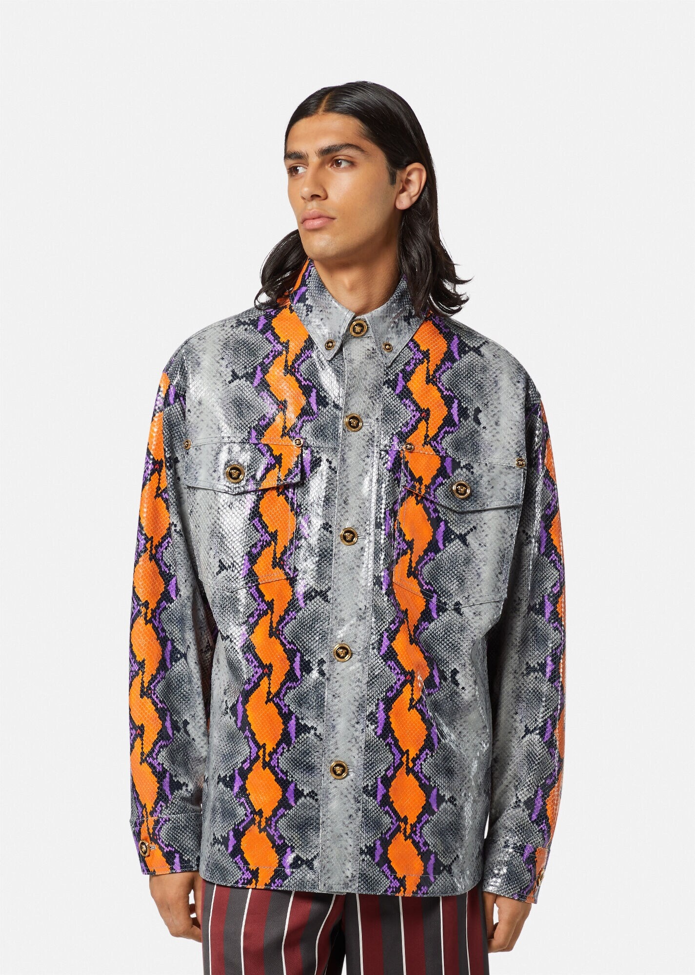 Python Print Overshirt Jacket - 3