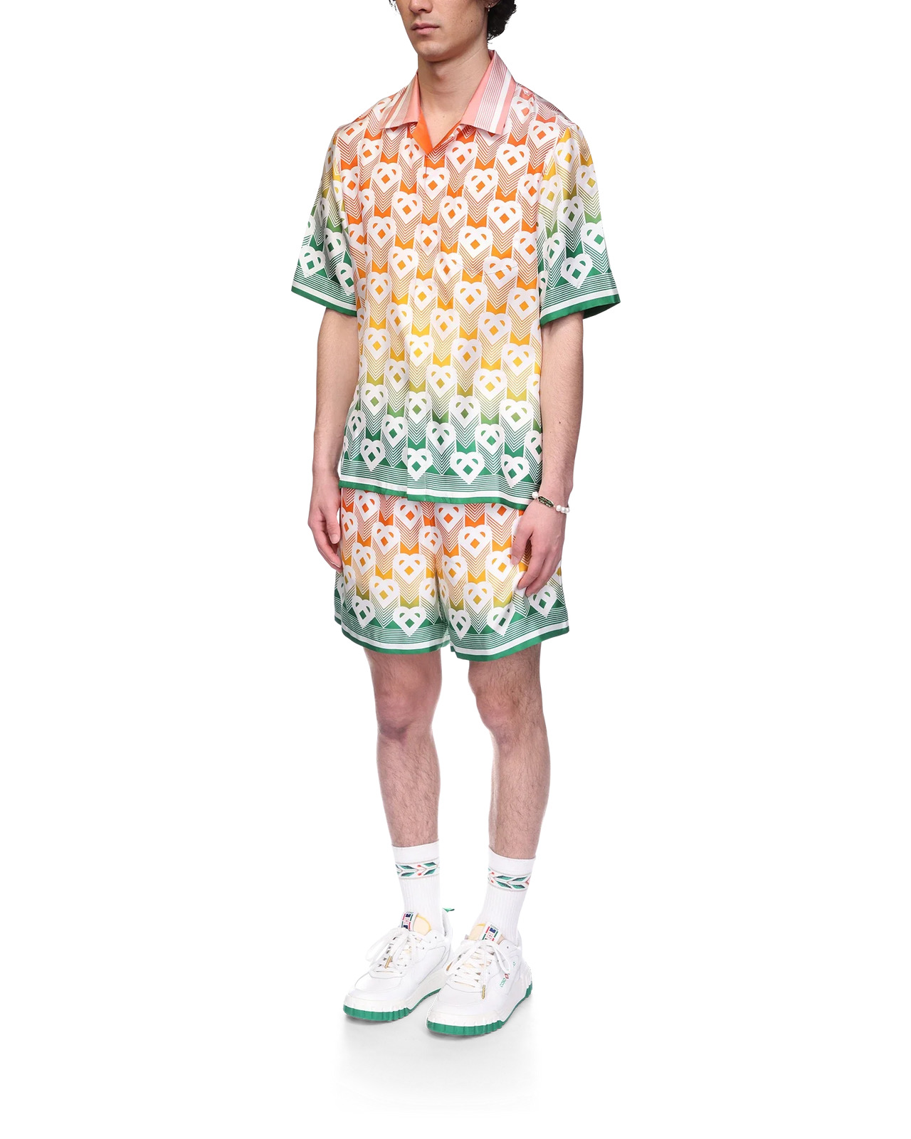 Gradient Heart Monogram Silk Shirt - 3