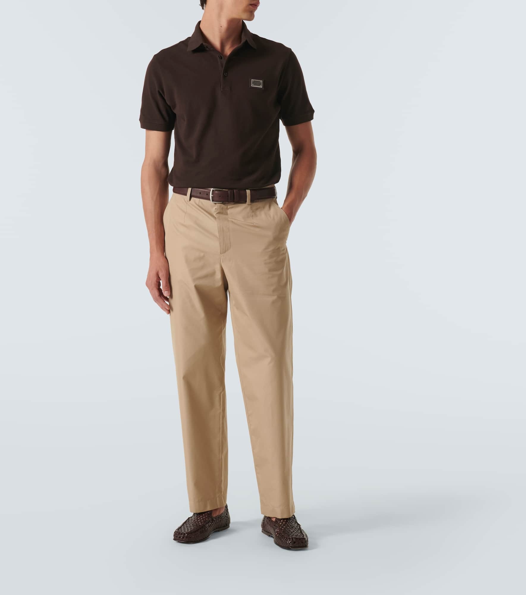 Cotton and silk chinos - 2