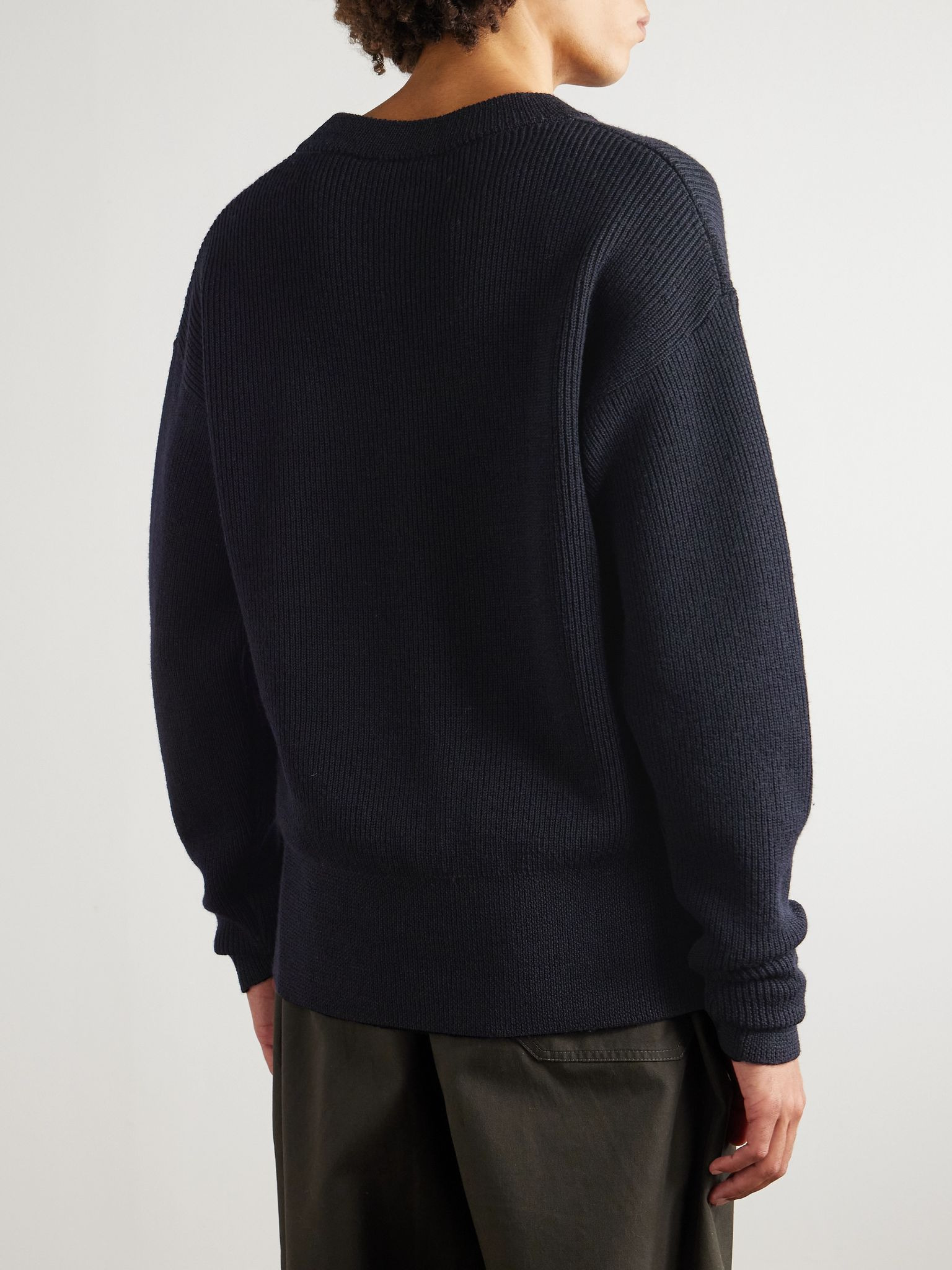 Ribbed Virgin Wool Sweater Black - 4