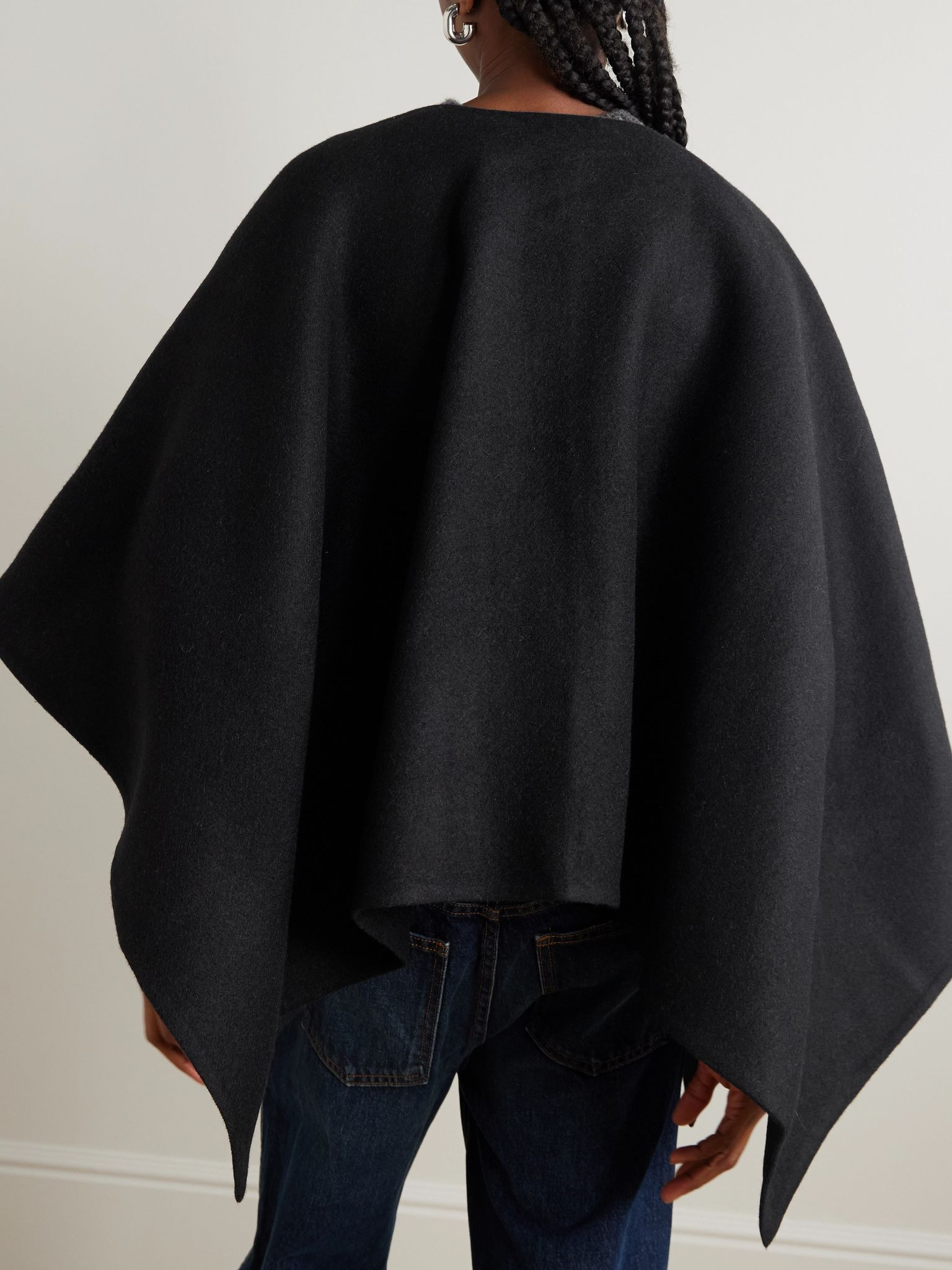 Serra alpaca-blend cape Black - 3