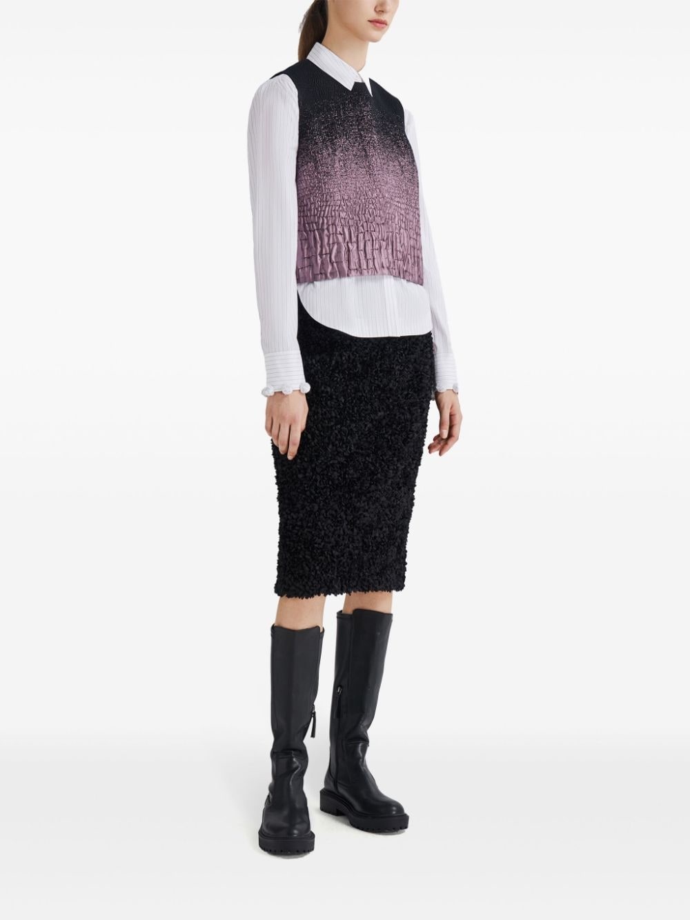 gradient-effect textured top - 3
