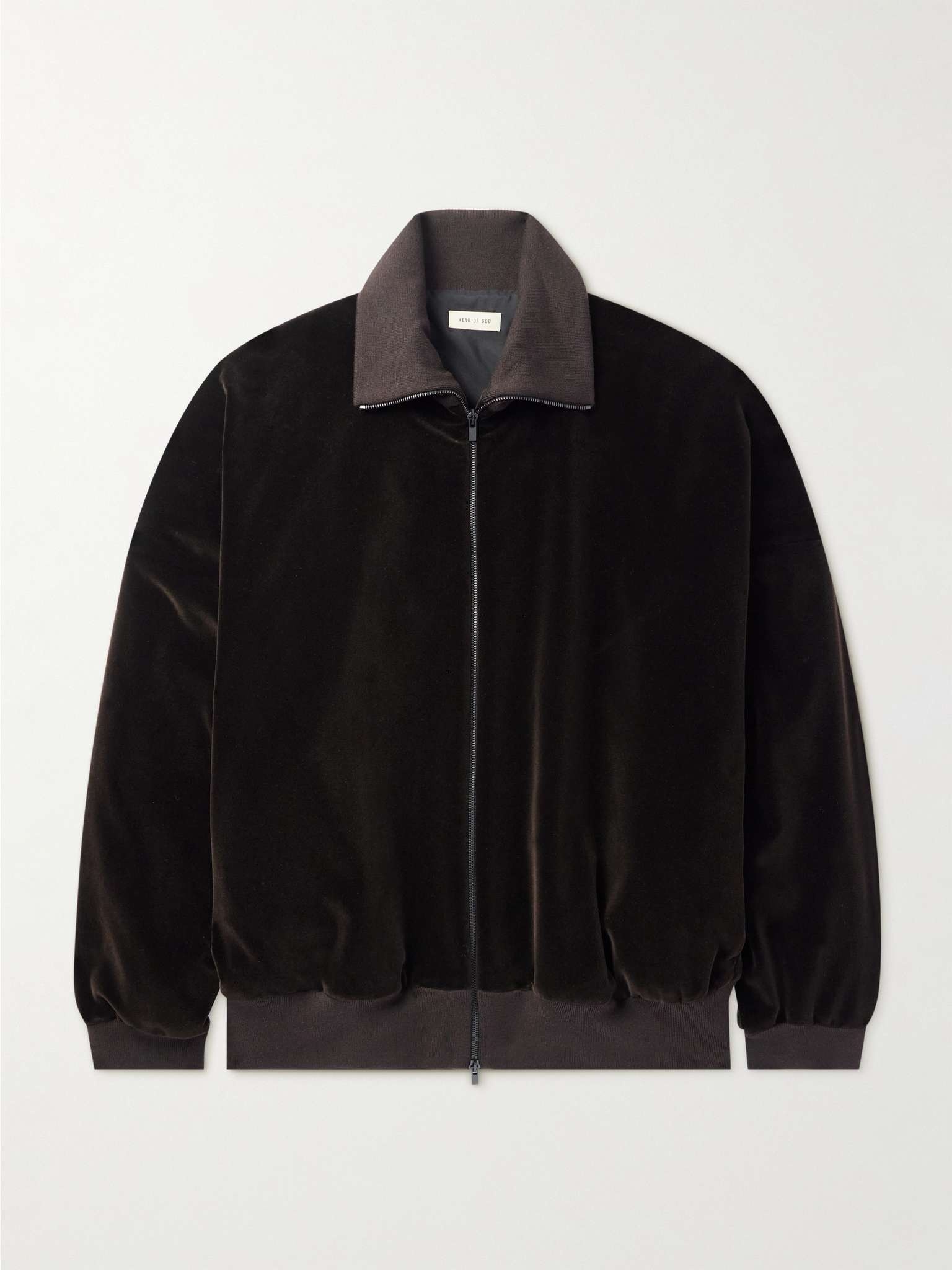 Logo-Appliquéd Cotton and Modal-Blend Velvet Track Jacket - 1