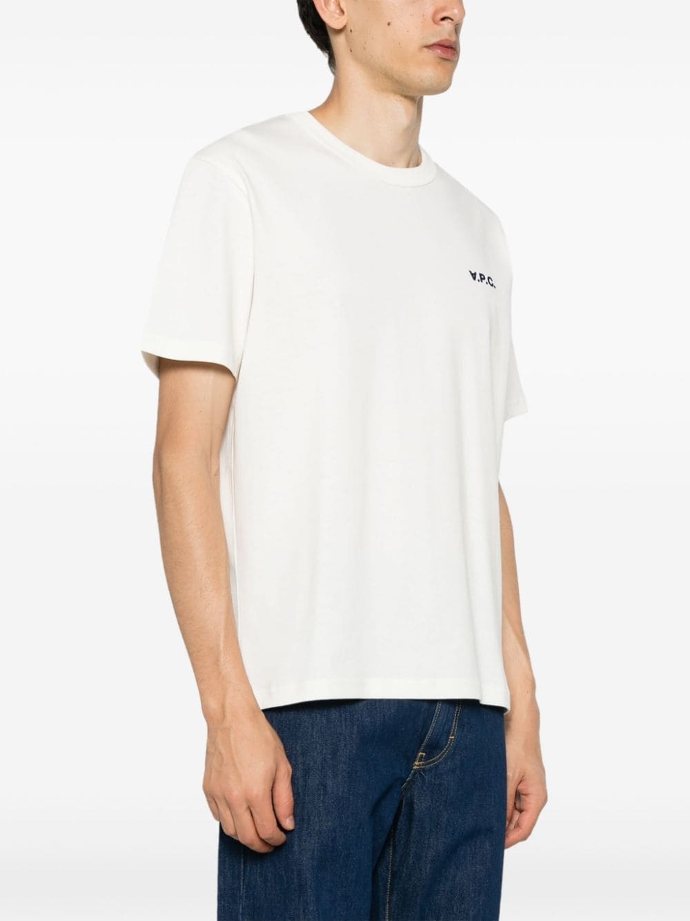 flocked-logo organic cotton T-shirt - 3