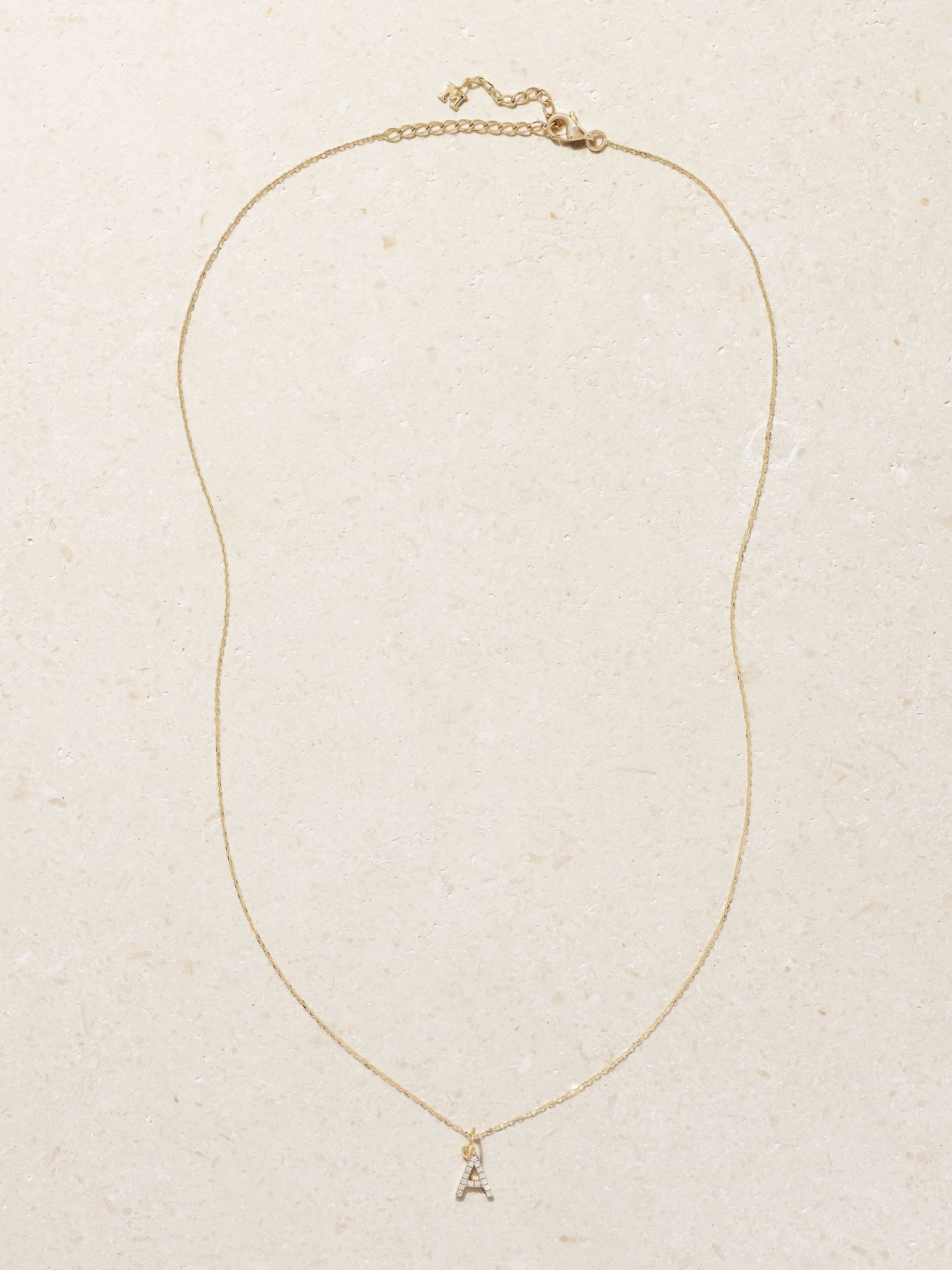 Initial 14-karat gold diamond necklace Gold - 4