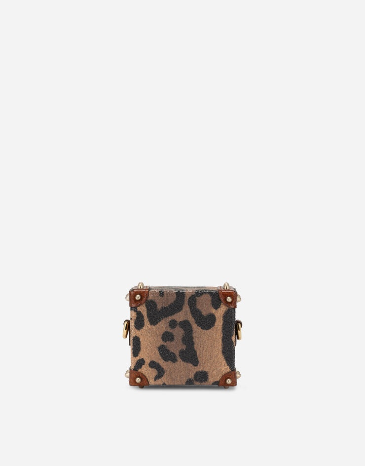 Airpods case in leopard-print Crespo with branded plate - 3