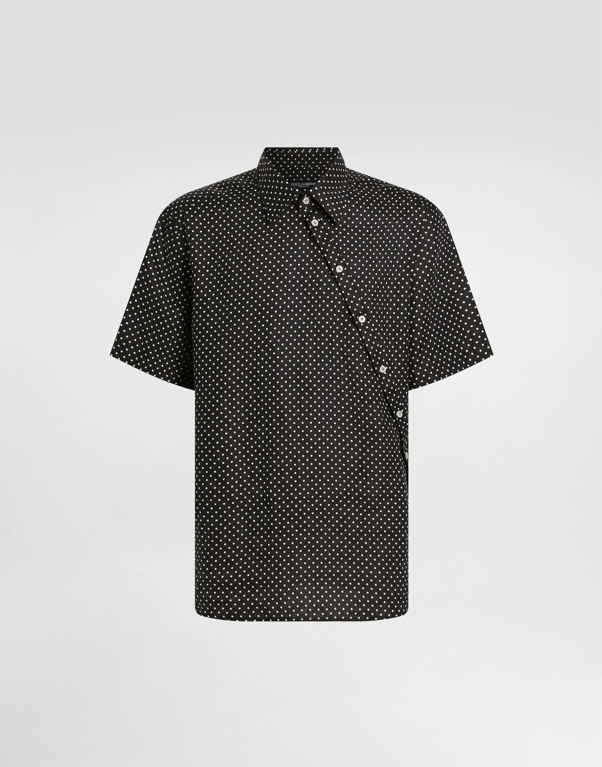 Polka dot-print linen shirt - 1