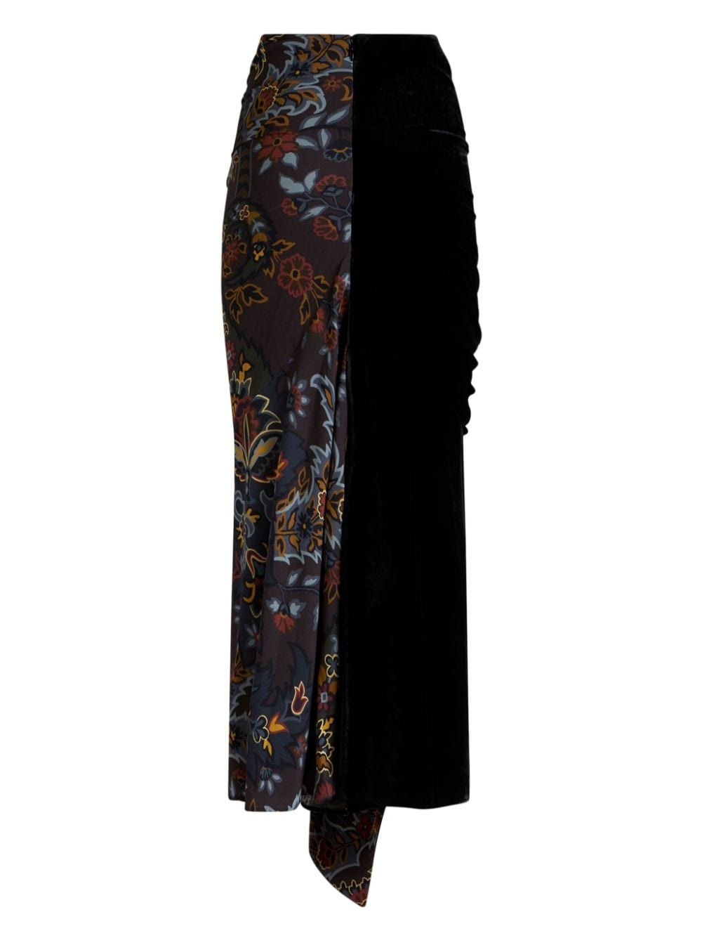 asymmetric paisley-print midi skirt - 7