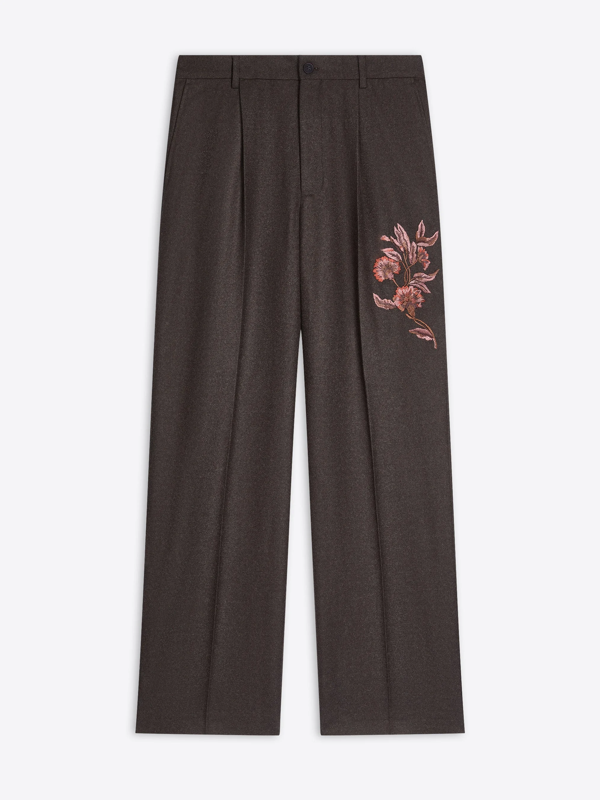 EMBROIDERED WOOL PANTS - 1