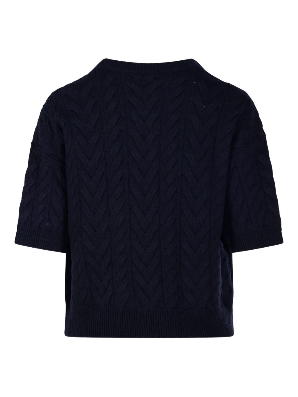 cable-knit short-sleeve jumper - 3