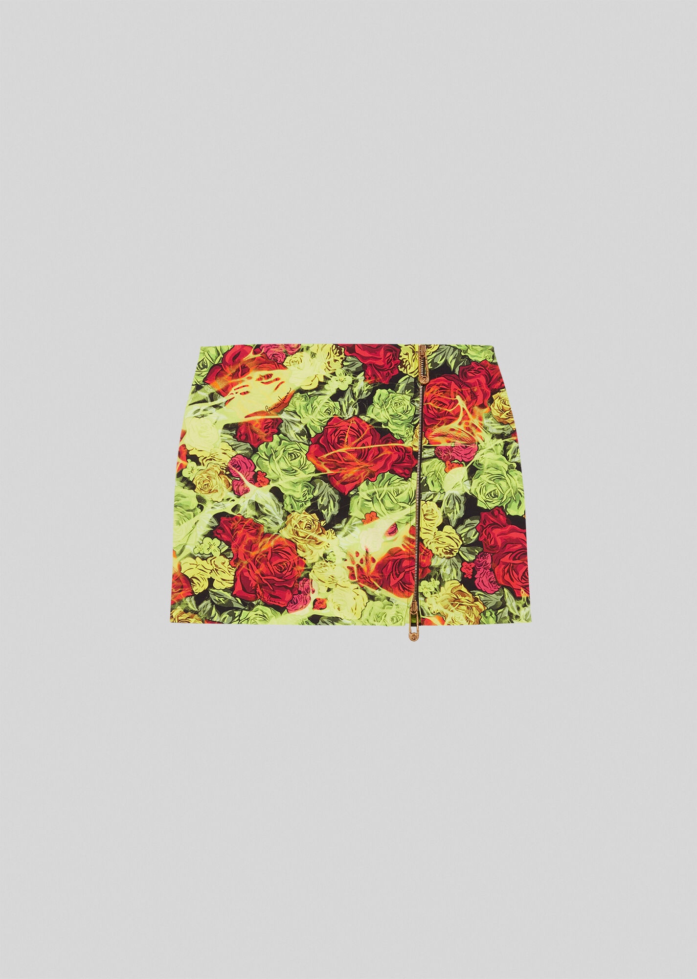 Tie-Dye Roses Print Mini Skirt - 1