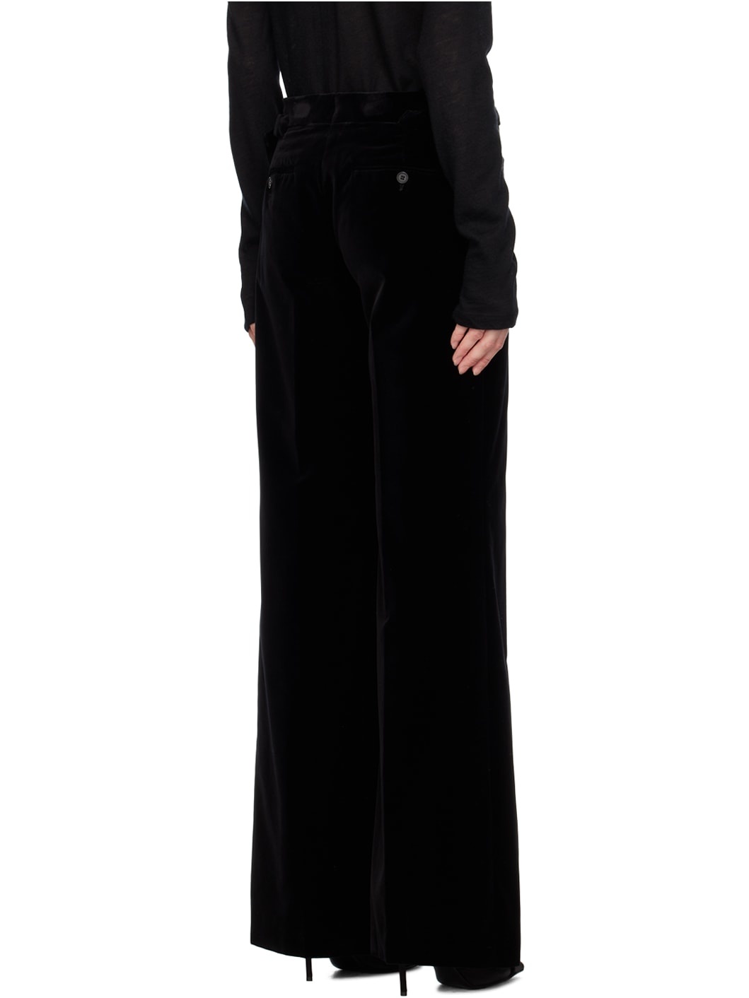 Black Wide-Leg Trousers - 3