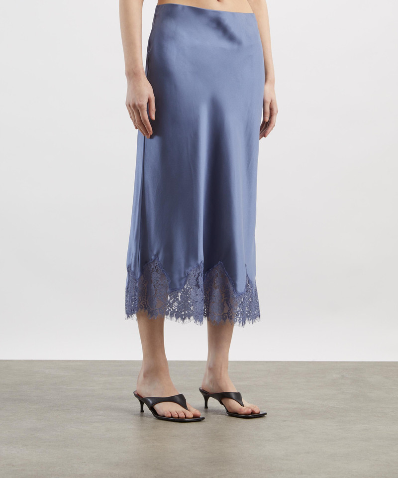 Reformation Carolina Cornflower Silk Lace Skirt outlook