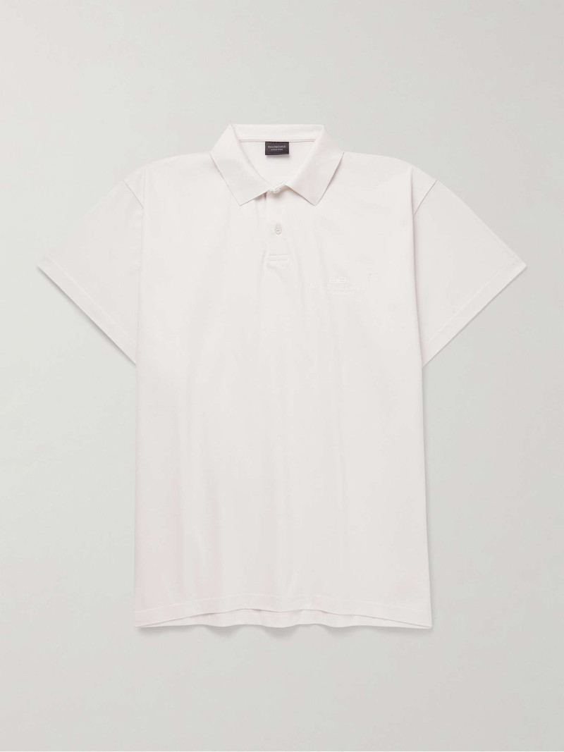 Oversized Layered Logo-Embroidered Cotton-Piqué Polo Shirt - 1