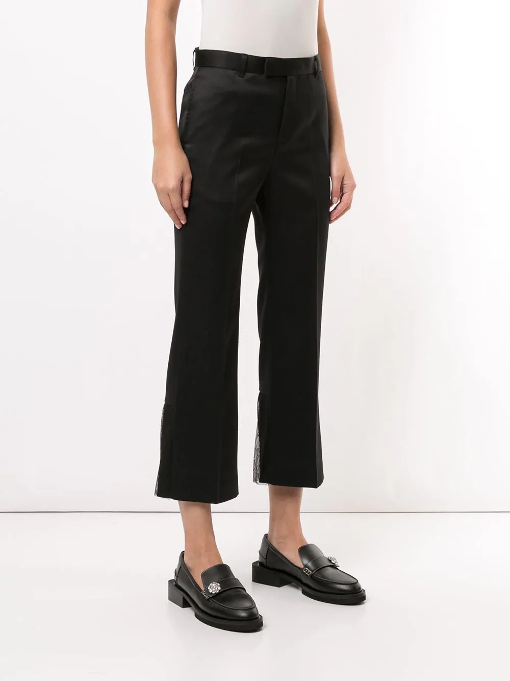 satin cropped trousers - 3