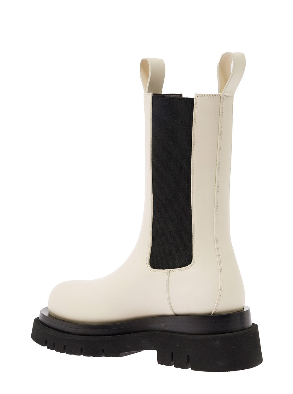 Bottega Veneta Women 'Bv Lug' White Boots With Contrasting Multi-Layered Sole In Leather Woman - 3