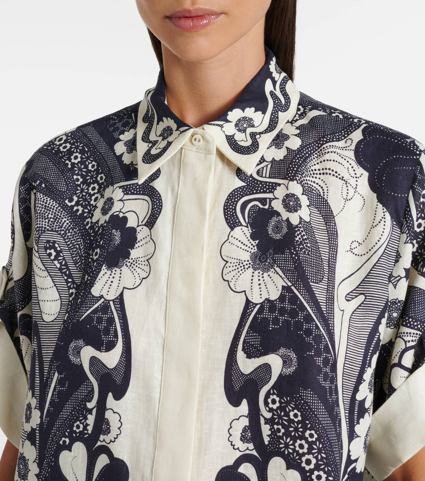 Mickey printed linen shirt - 4