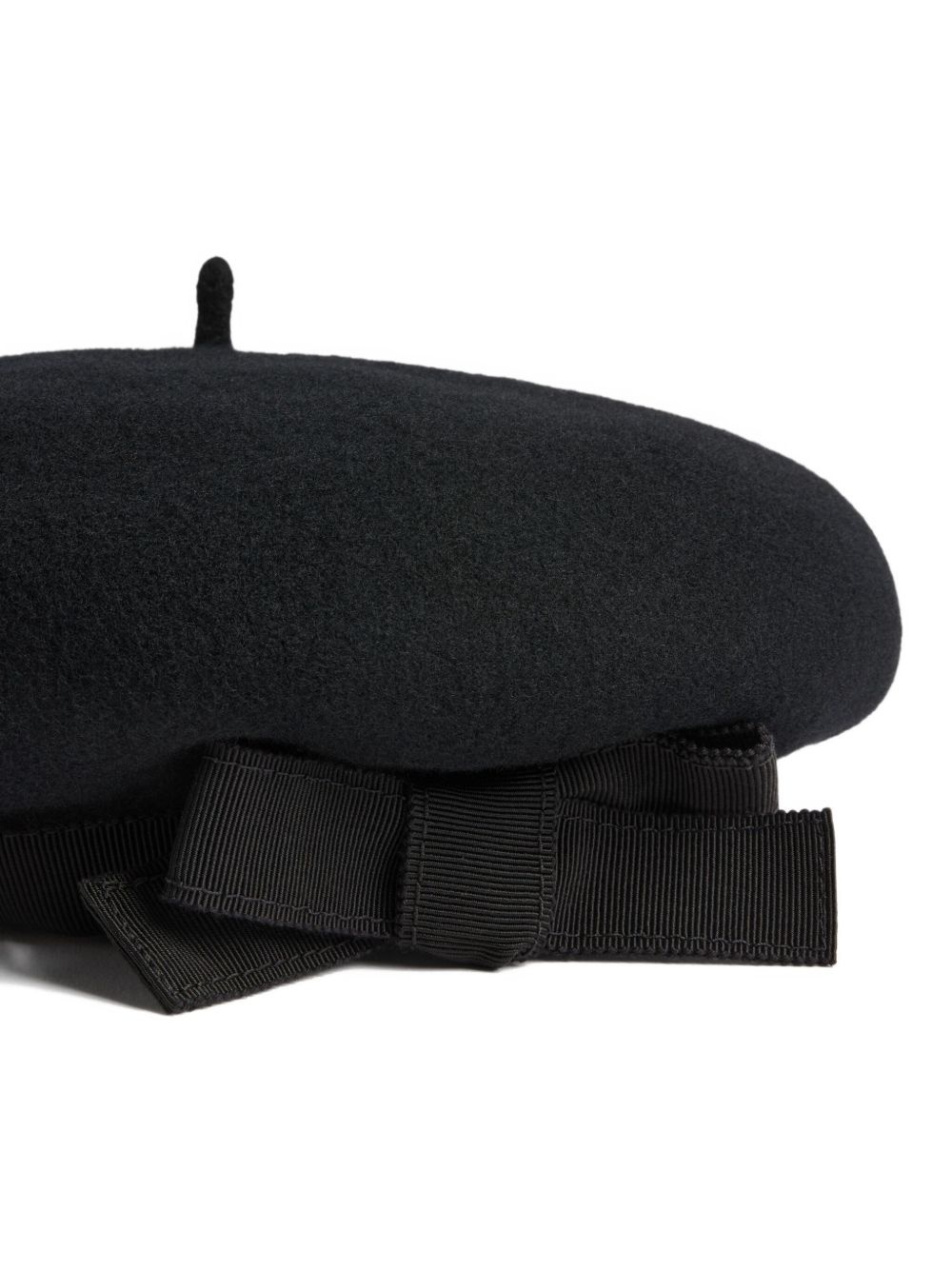 grosgrain-bow wool beret - 3