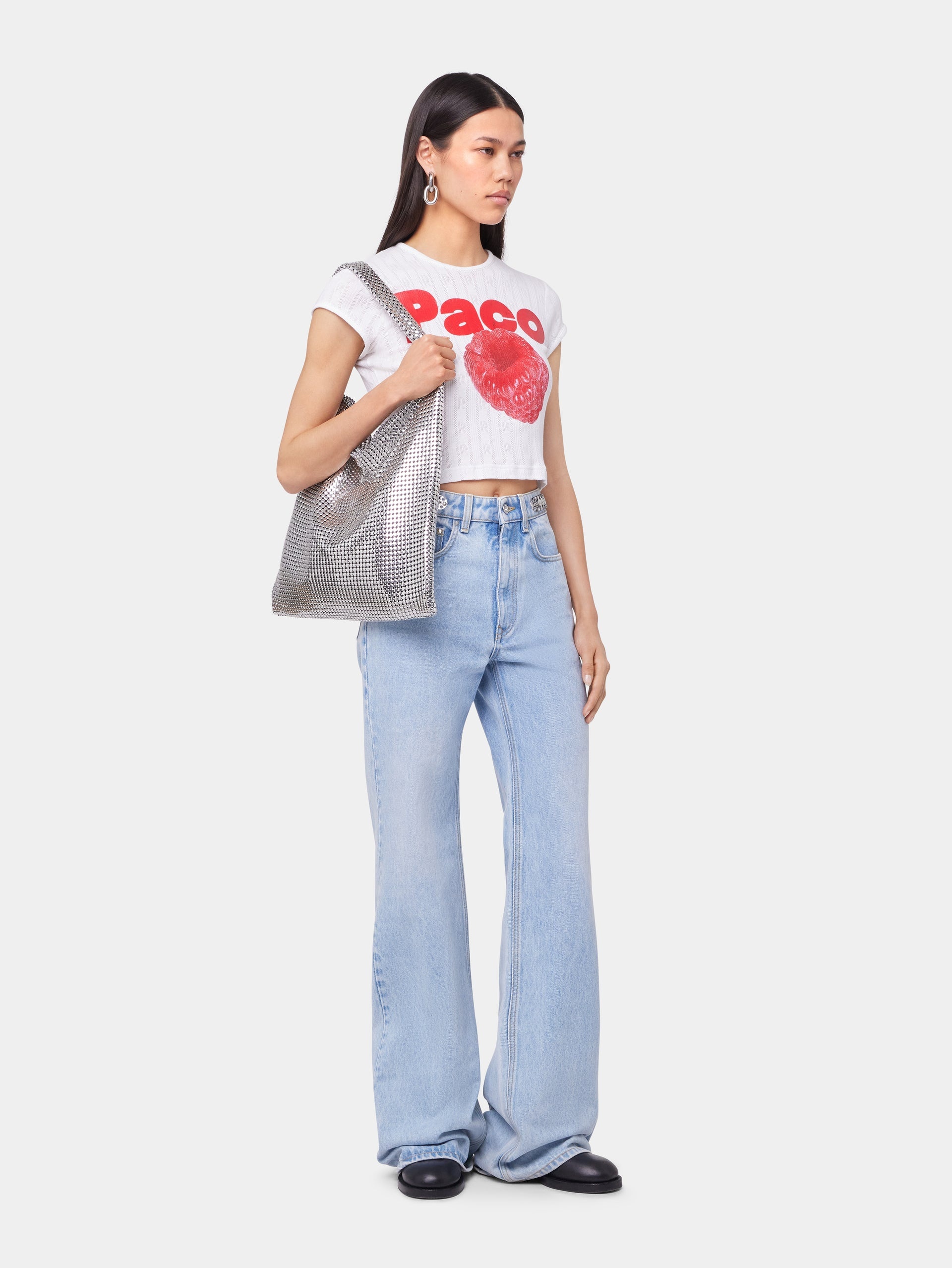 SILVER PIXEL METALLIC TOTE BAG - 6