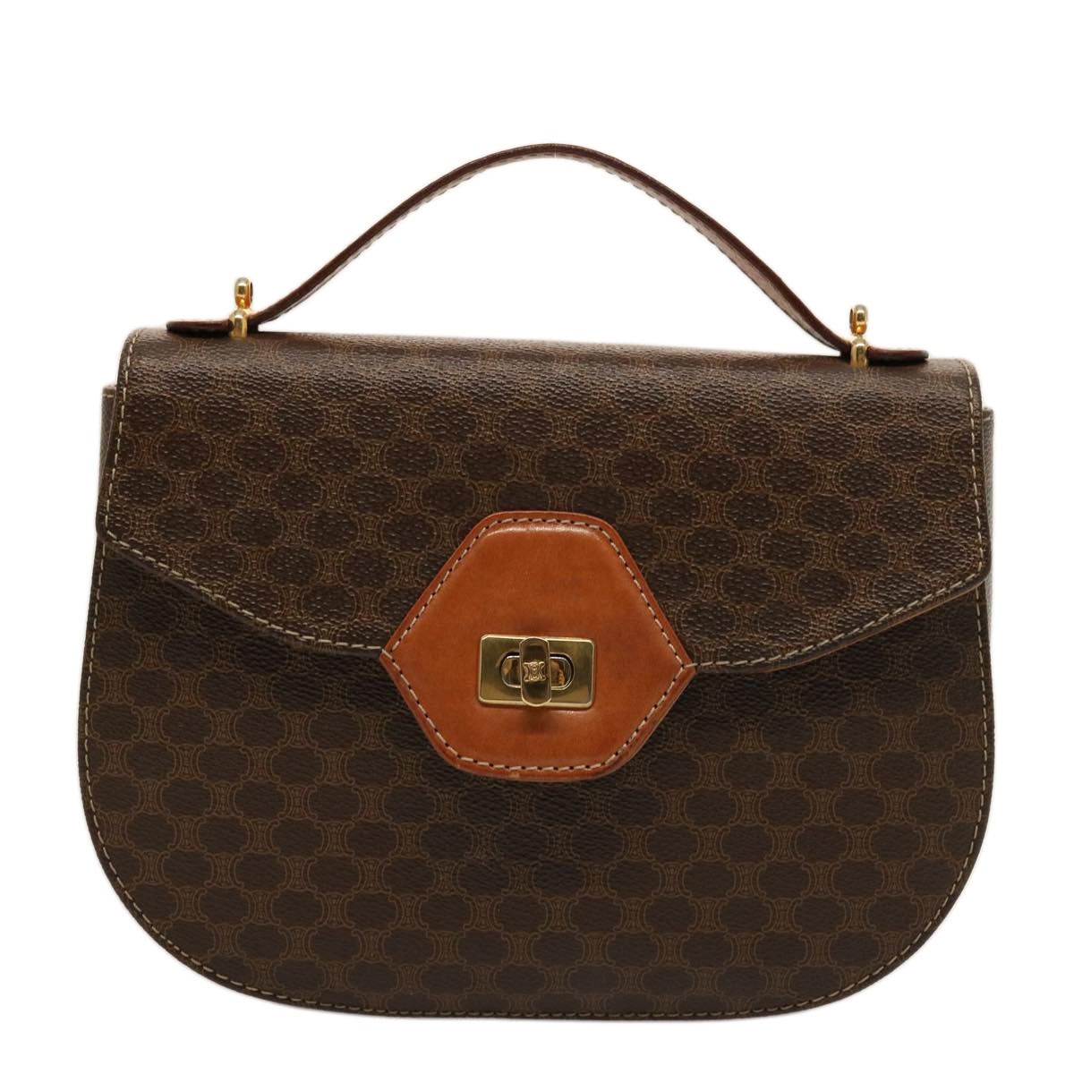 CELINE Macadam Canvas Hand Bag Pvc Brown - 13