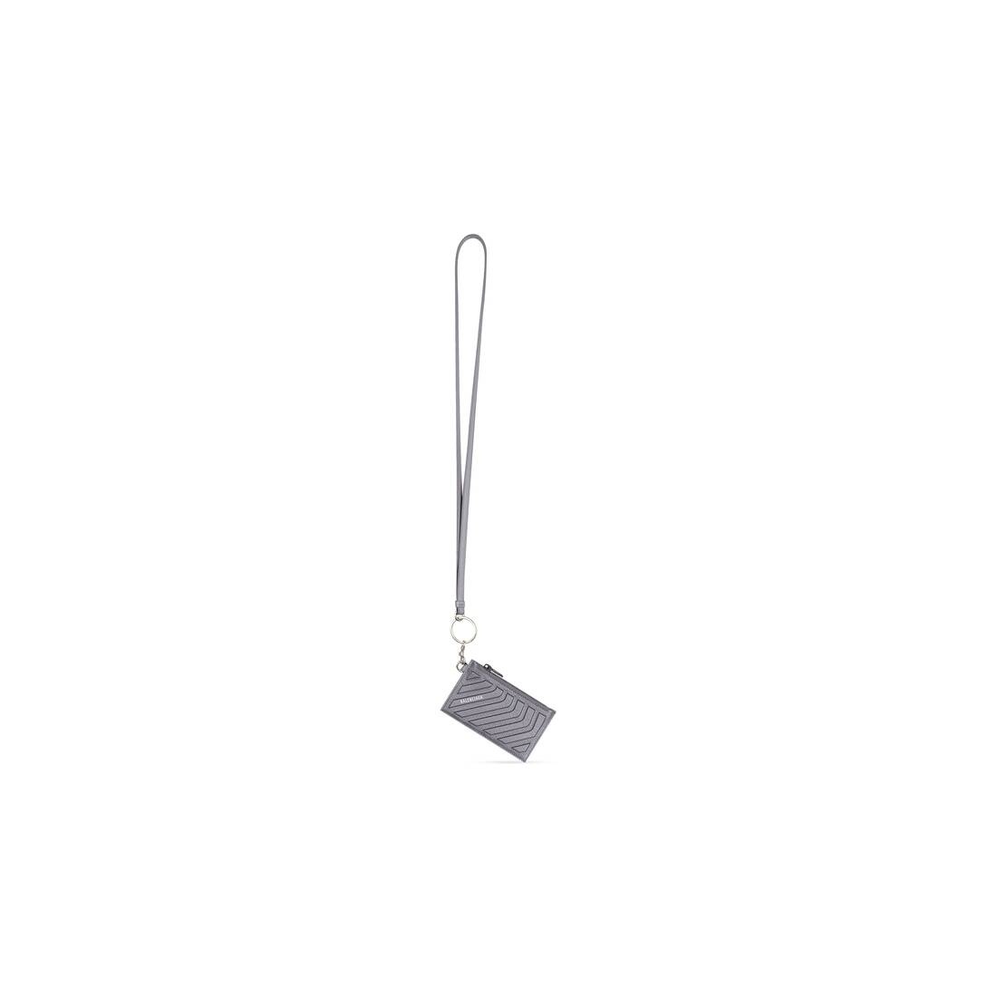Men's Car Card Case On Keychain in Dark Grey - 1