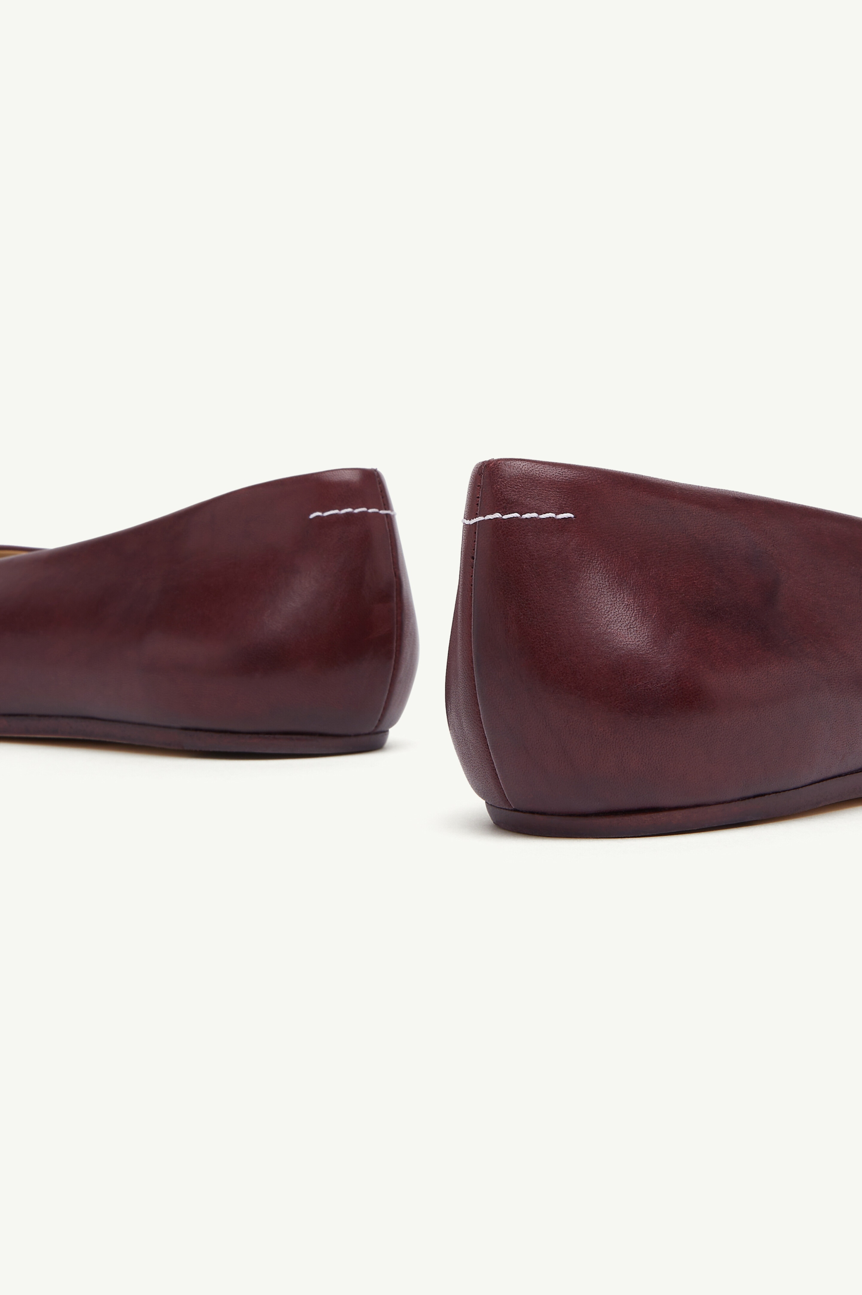 Stitch-out Leather Ballerinas - 5