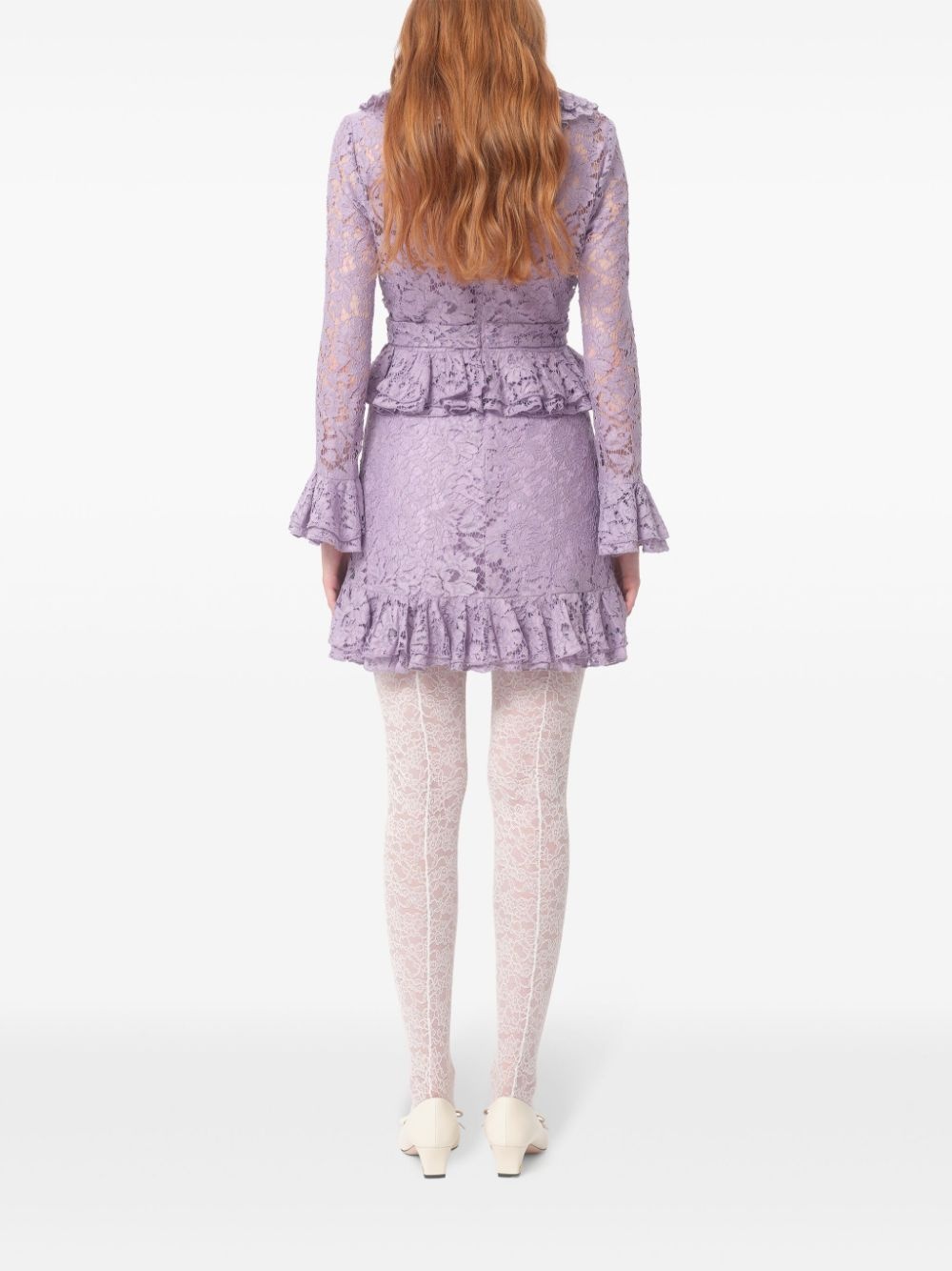 floral-lace mini dress - 5