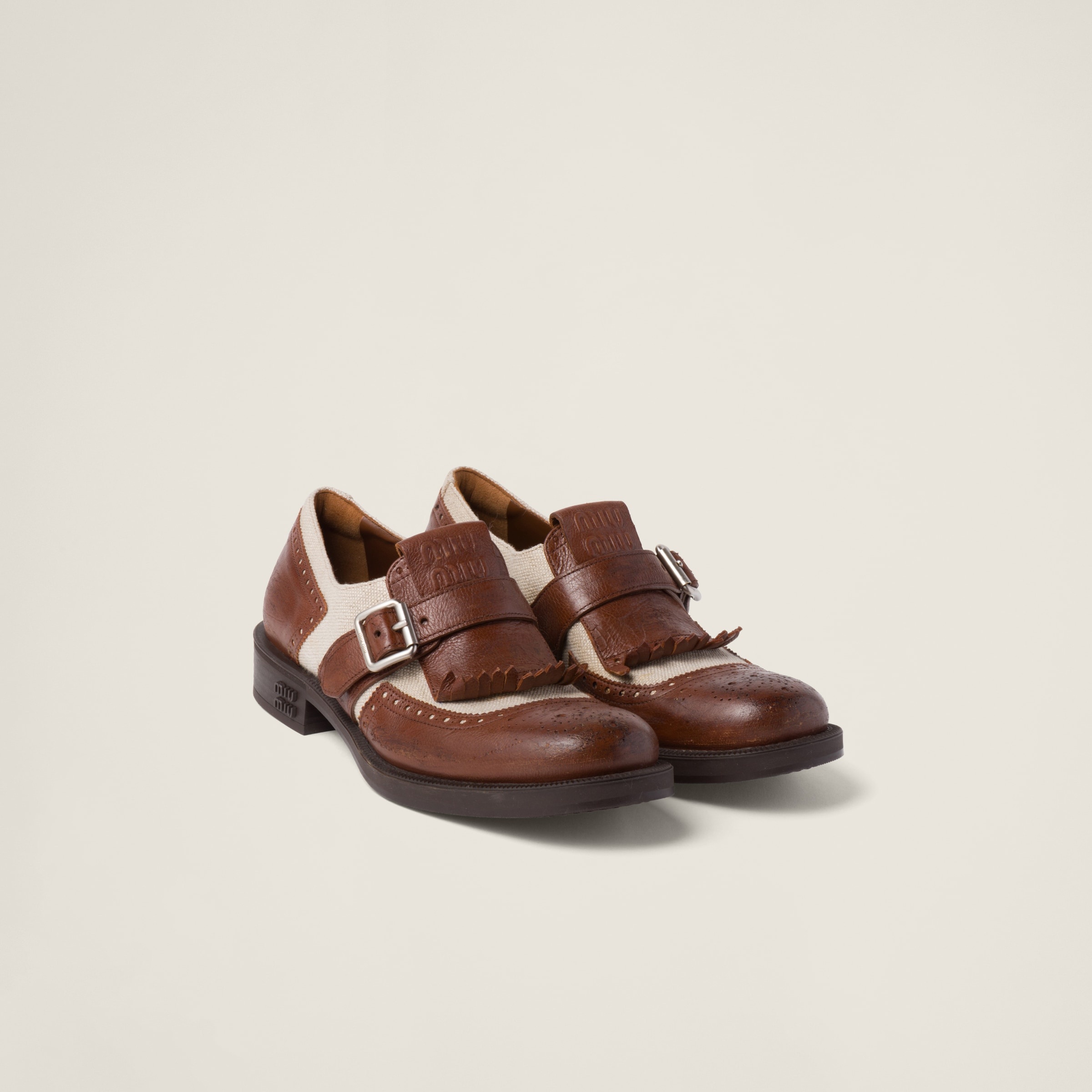 Church's X Miu Miu Shanghai leather and linen shoes - 1