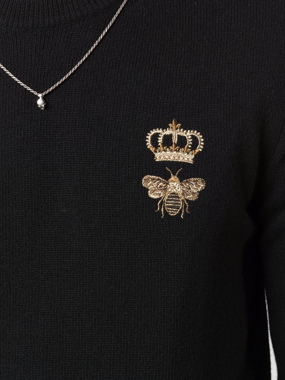 embroidered virgin wool jumper - 5