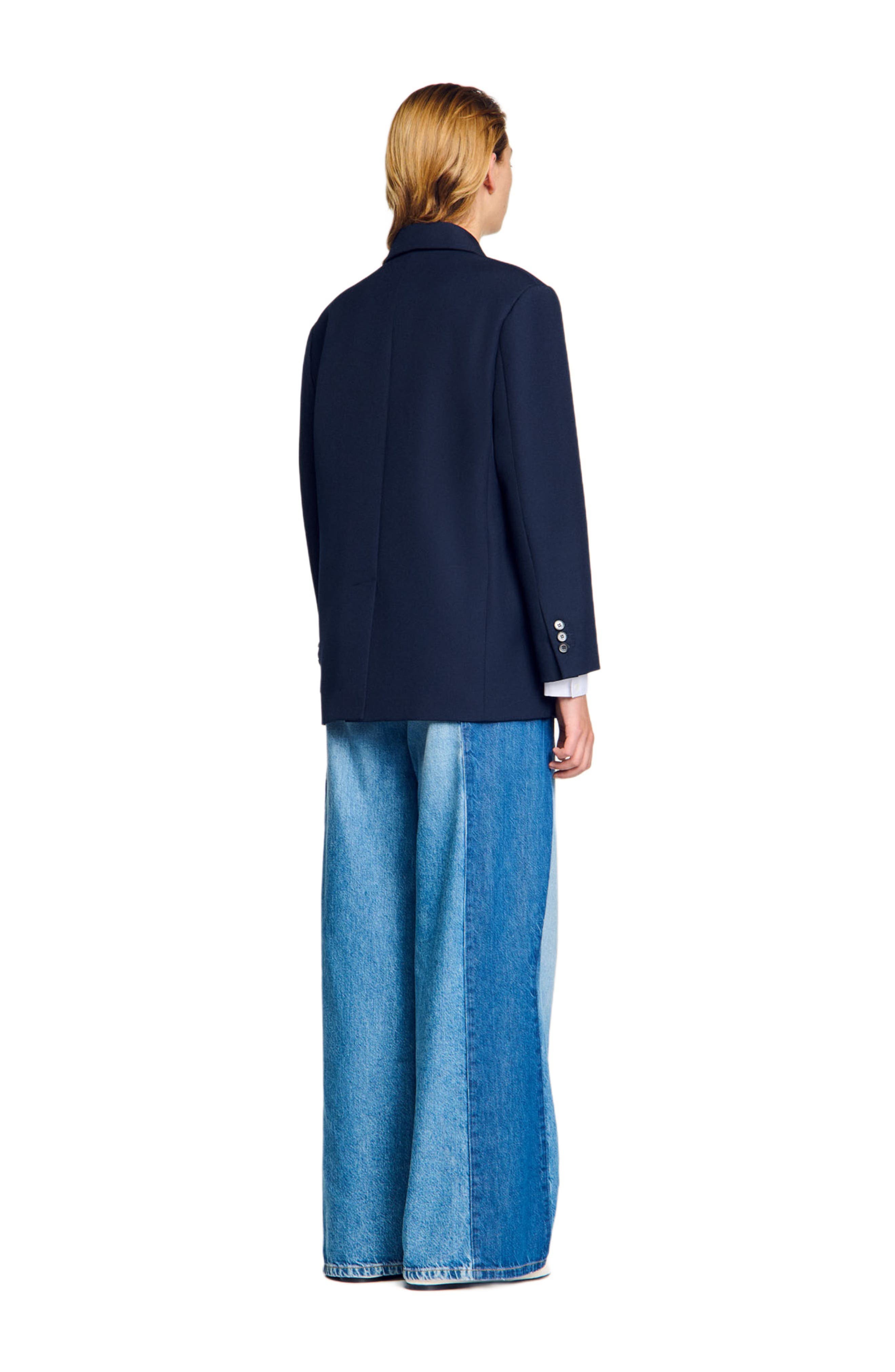 SANDRO Wool blend suit jacket in Navy Blue at Nordstrom - 2