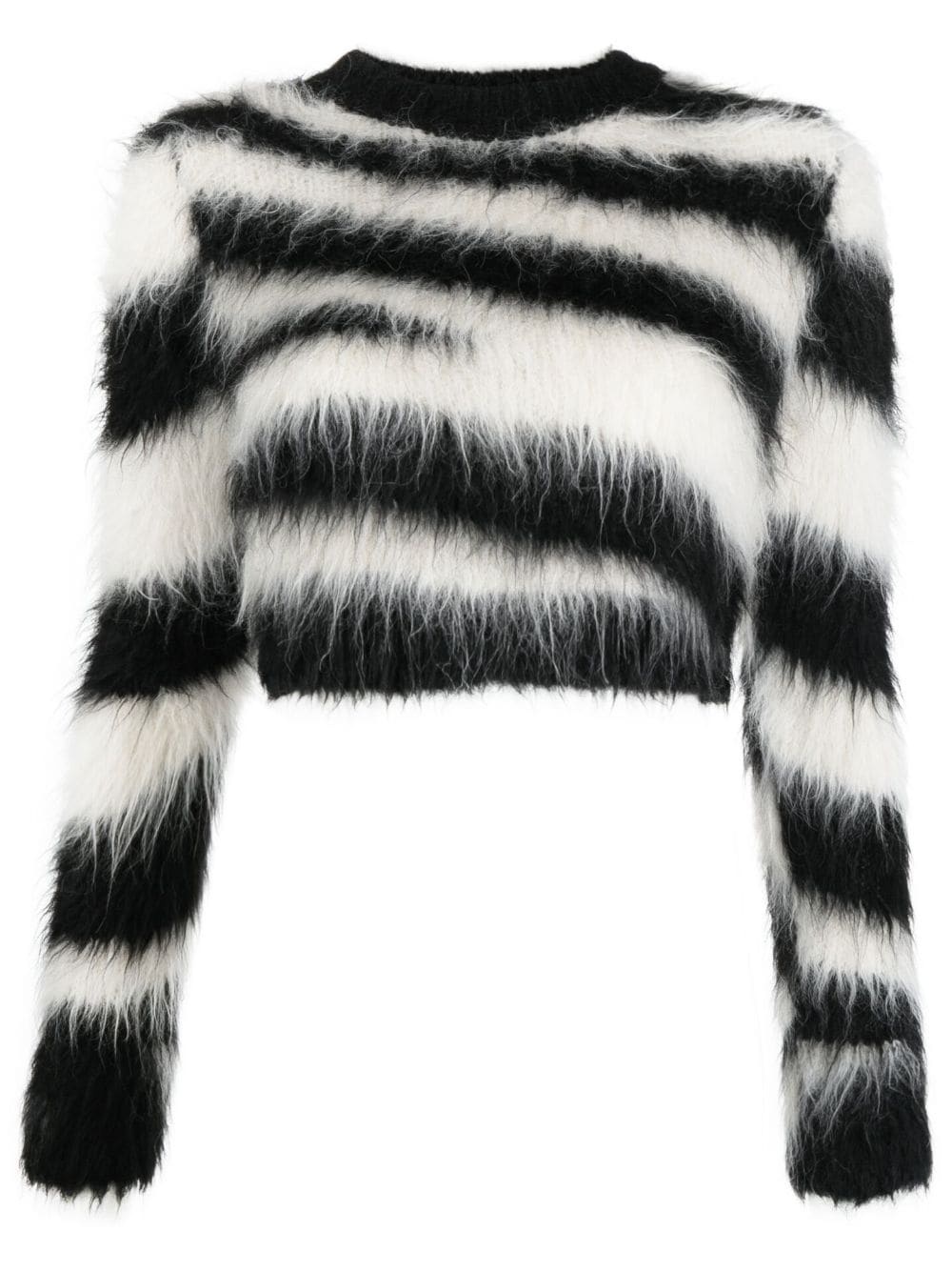 zebra-pattern cropped jumper - 1
