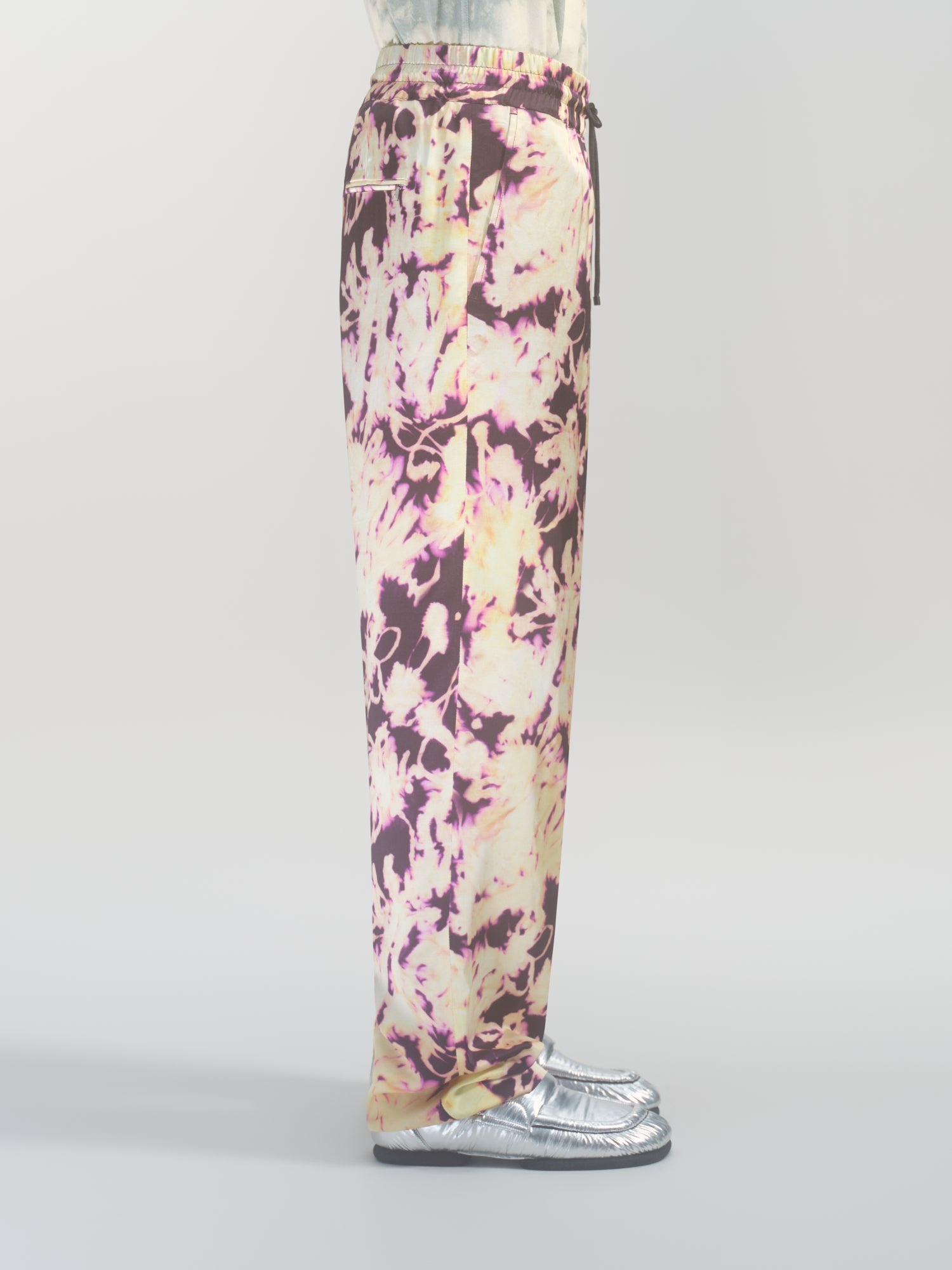 FLORAL VISCOSE PANTS - 3