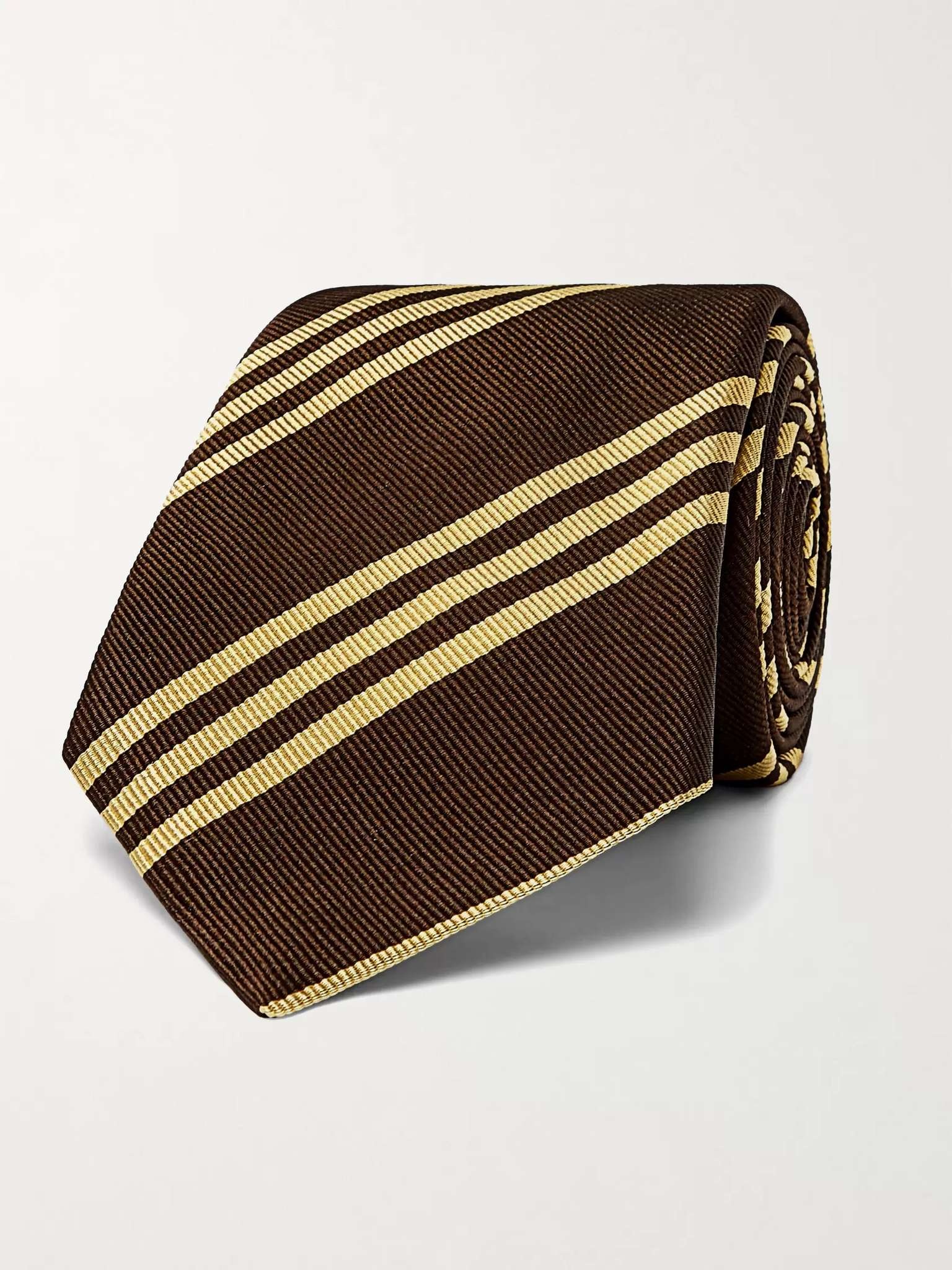 7.5cm Striped Silk-Jacquard Tie - 1