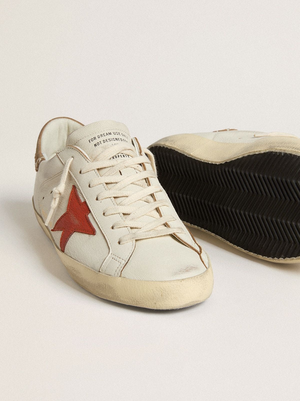 Super-Star LTD in nappa leather with orange leather star and tobacco suede heel tab - 3