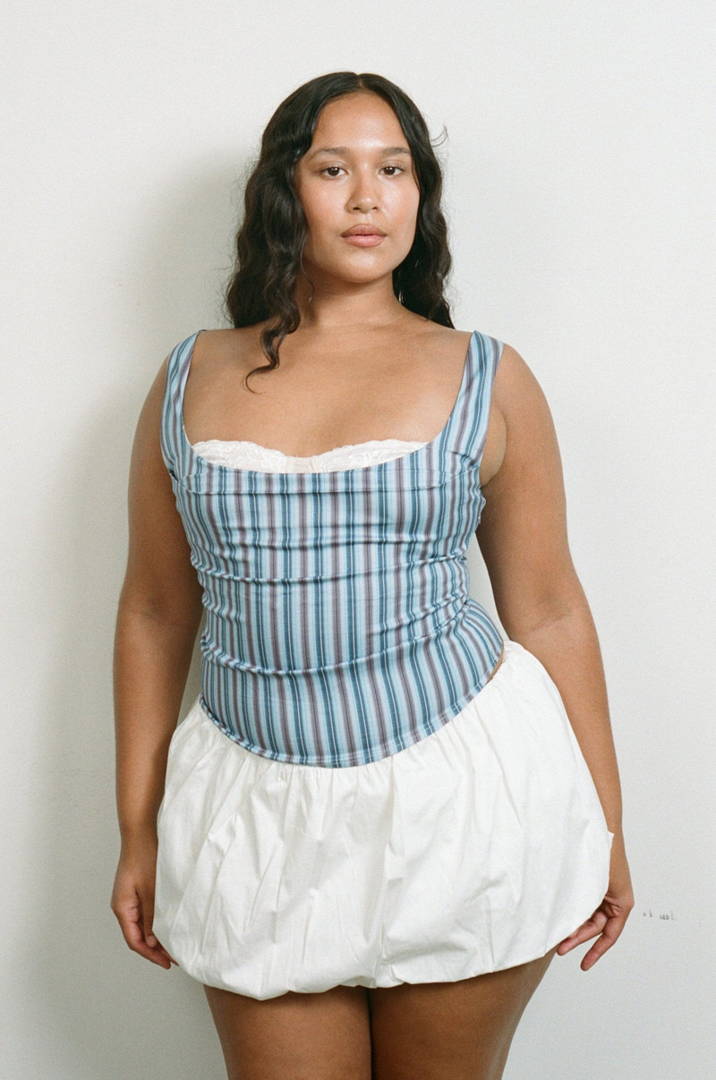 BOBBY CORSET - BLUE STRIPE 5