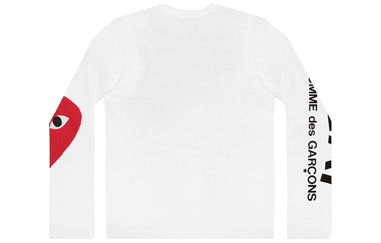COMME des GARCONS PLAY Kawakubo Rei Large Love logo Round Neck Long Sleeves White AZ-T258-051 - 2