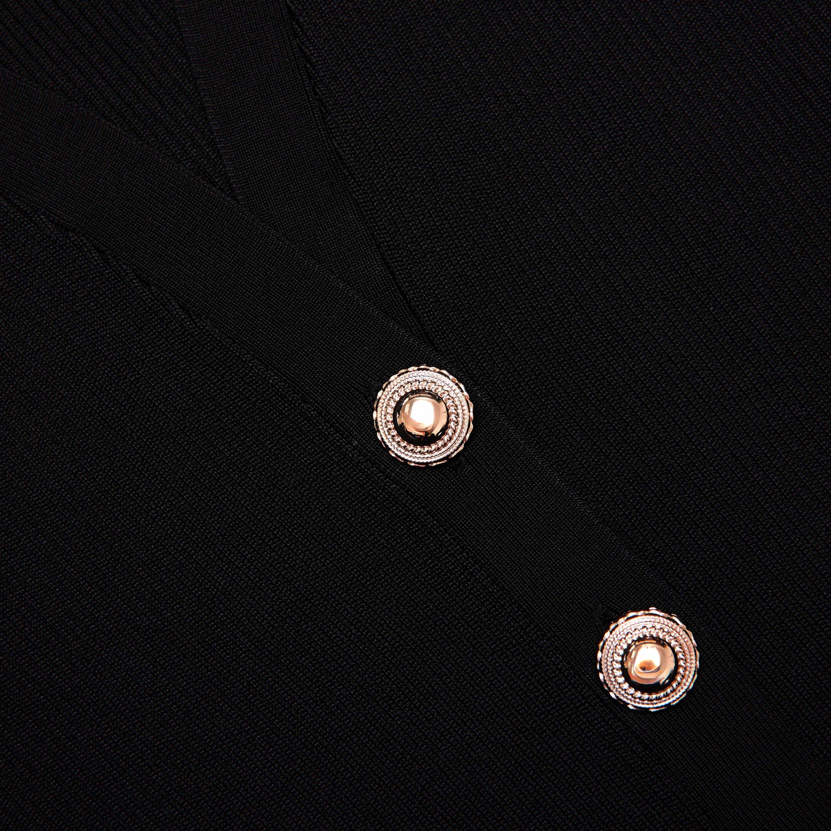 Black Ribbed Knit Midi Dress - 5