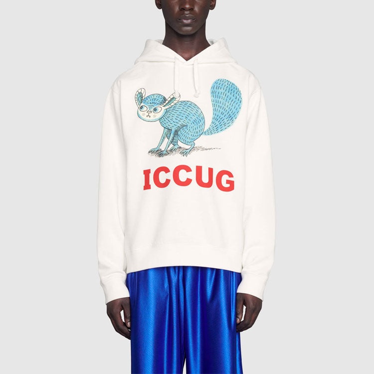 Men's Gucci x Freya Hartas Crossover FW21 Animal Printing Drawstring White 646953-XJDJR-9095 - 3
