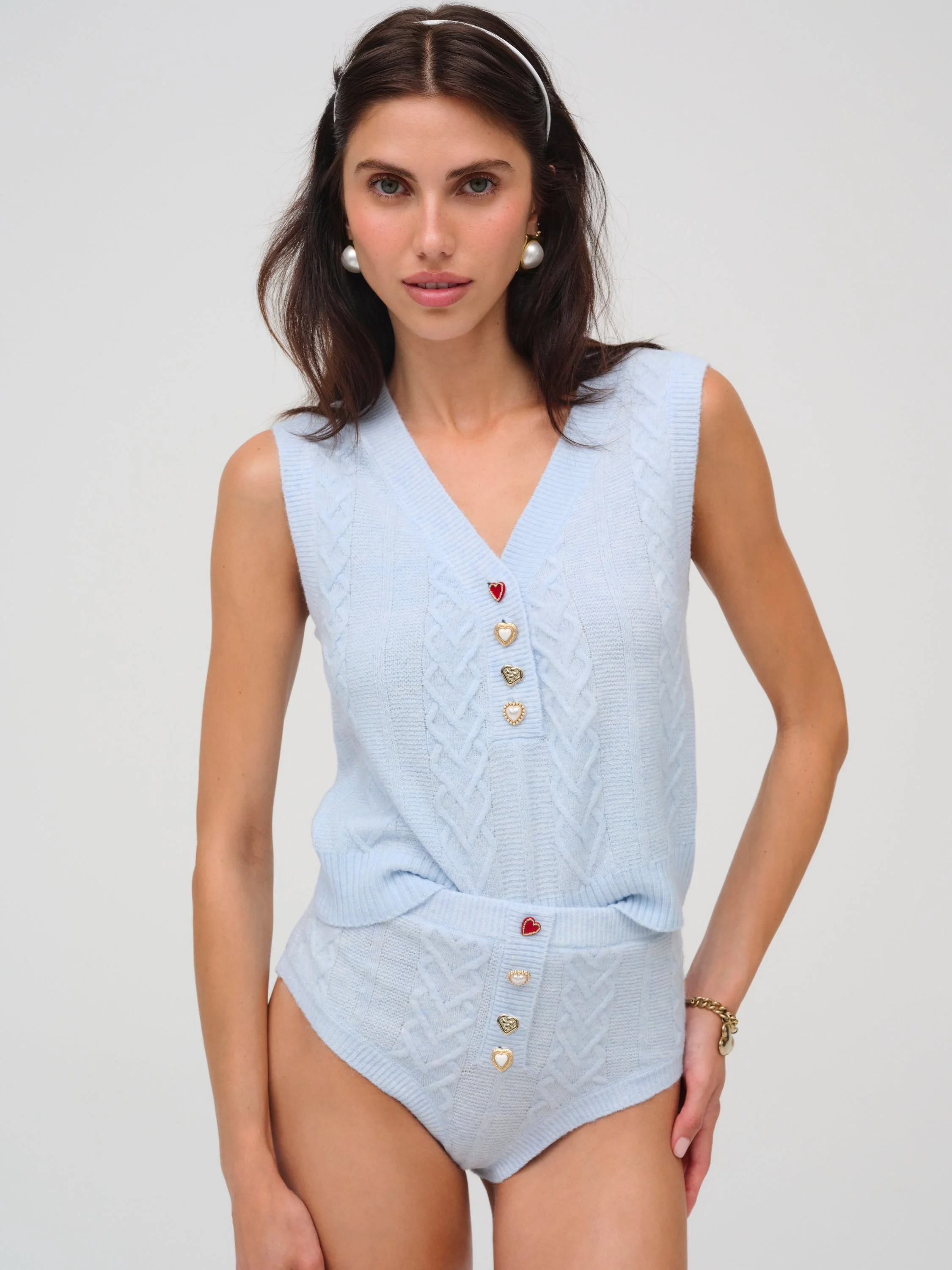 Cupid Cable Knit Vest - 1