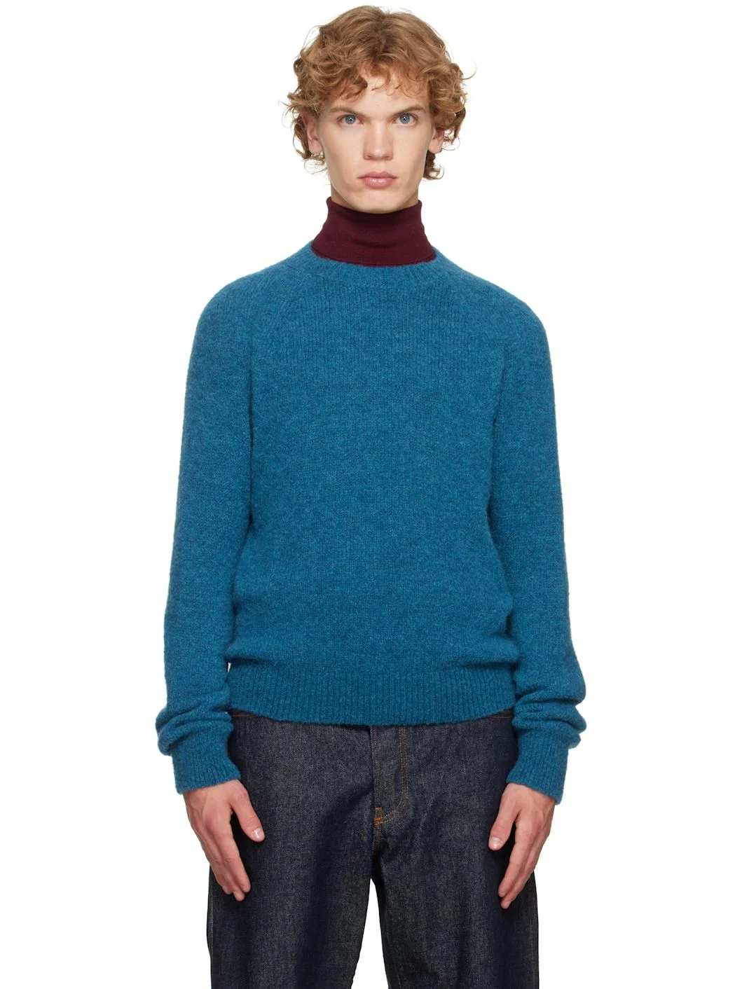 Blue Alpaca Sweater - 1