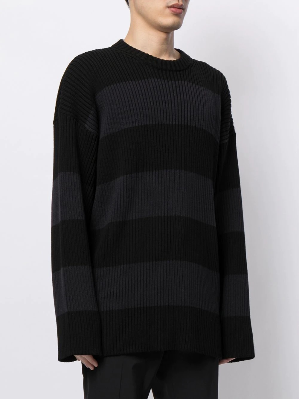 oversize striped logo jumper - 4