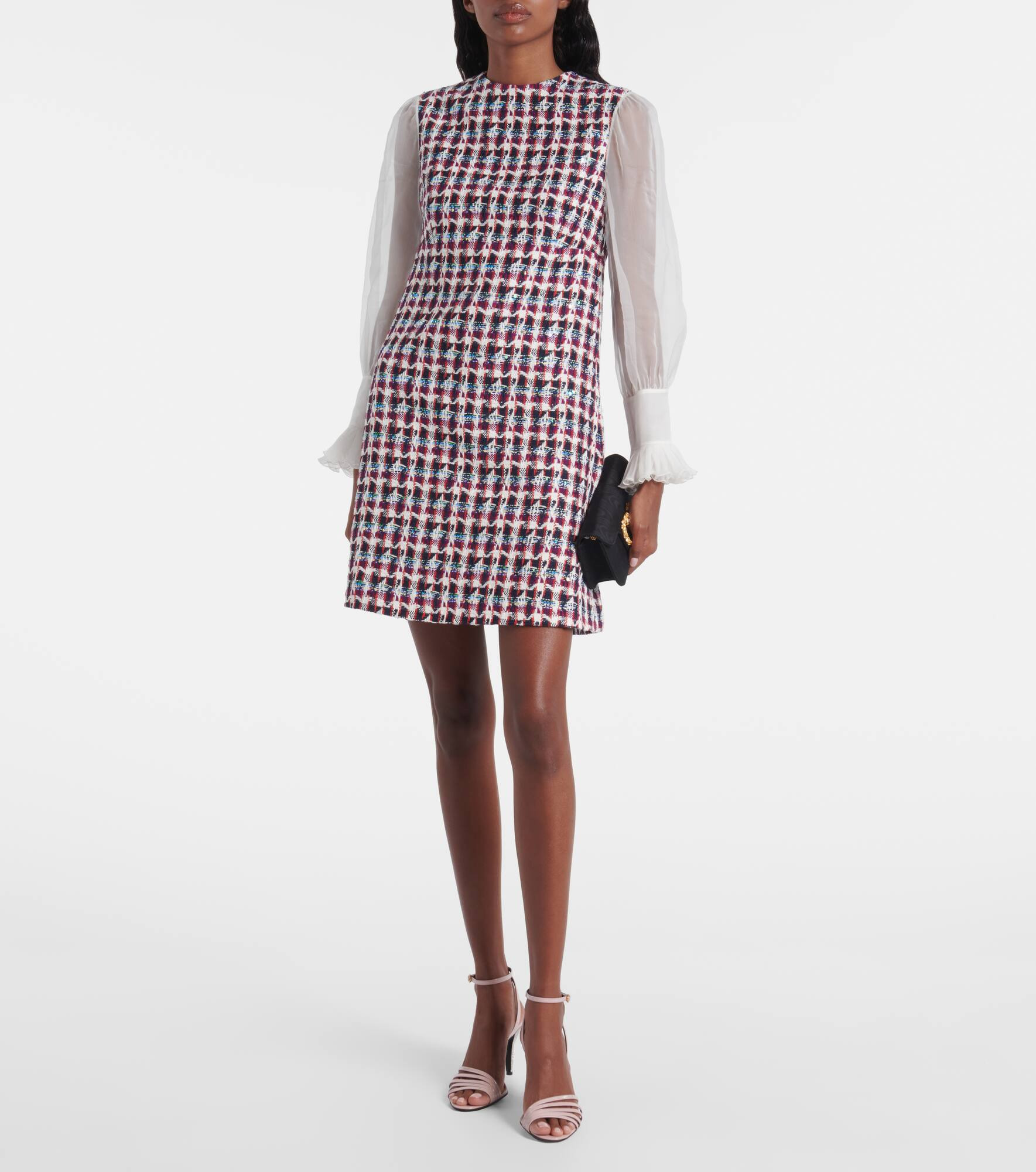 Embellished wool-blend tweed minidress - 2