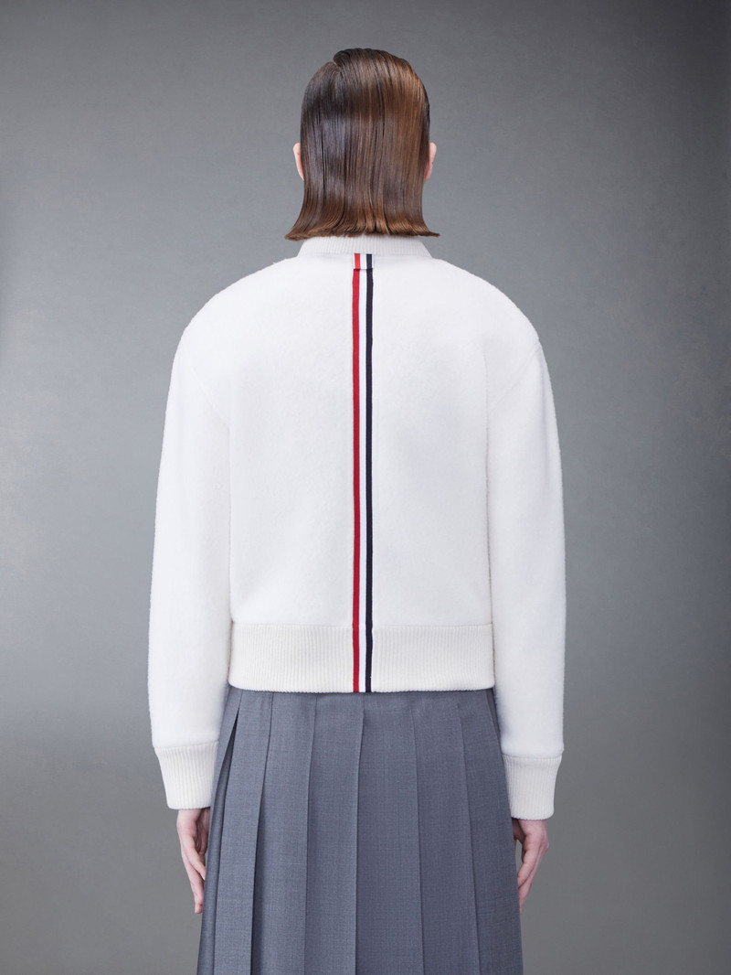 Thom Browne Wool Fleece Stripe Bomber Jacket outlook