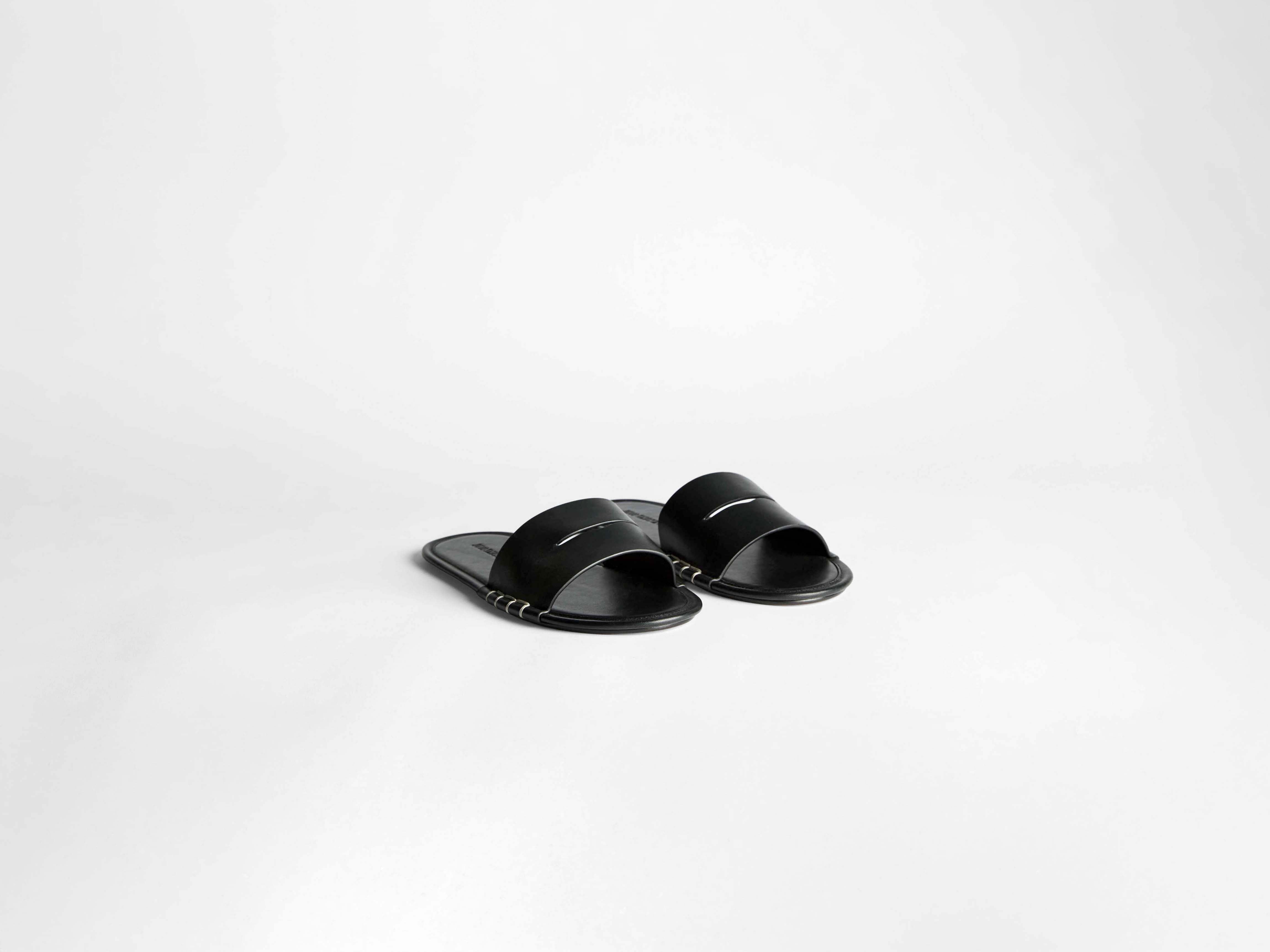 WOMENS LOAFER SLIDES IN BLACK - 2