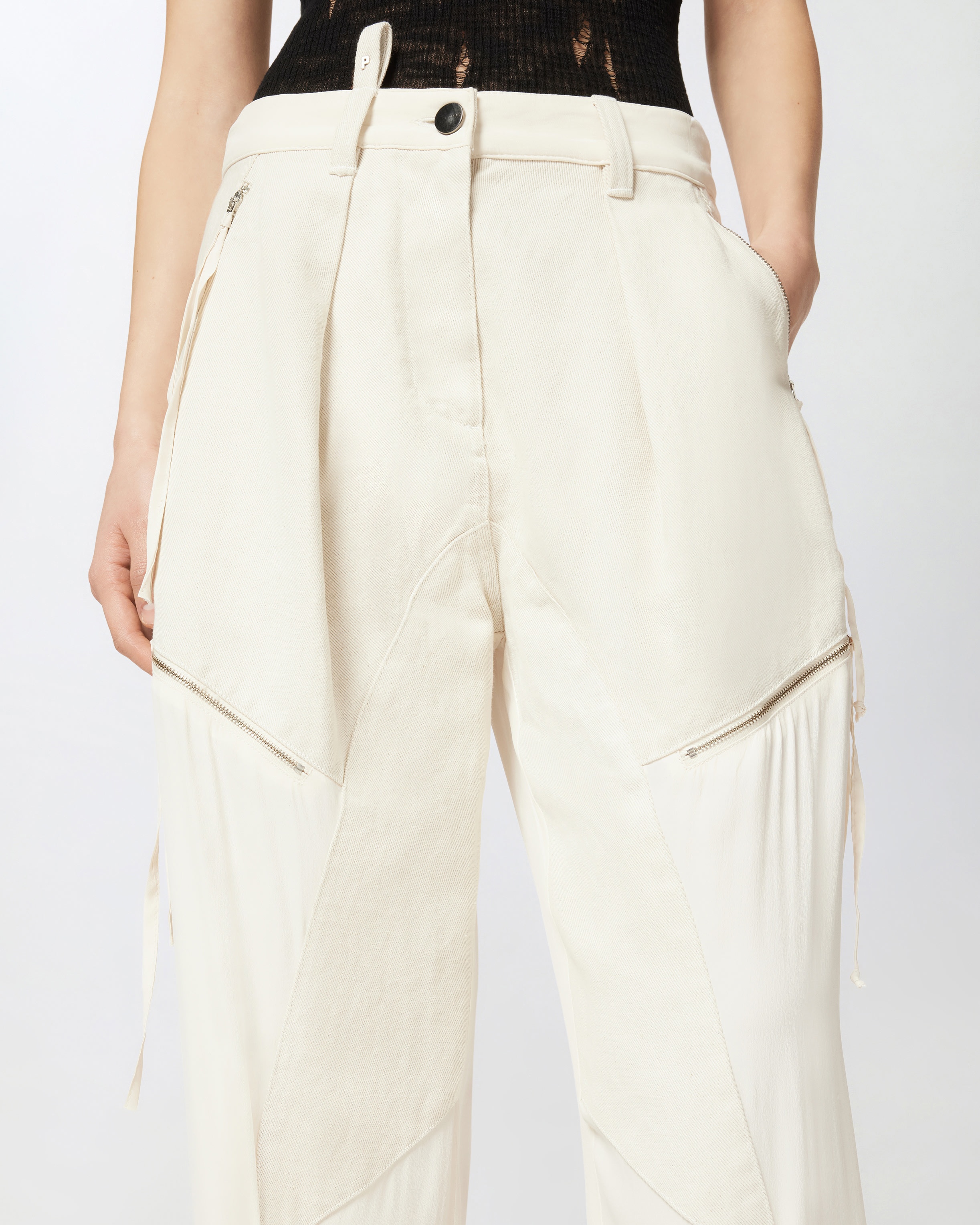 P-PANTS LINEN BLEND TROUSERS WITH ZIP - 5