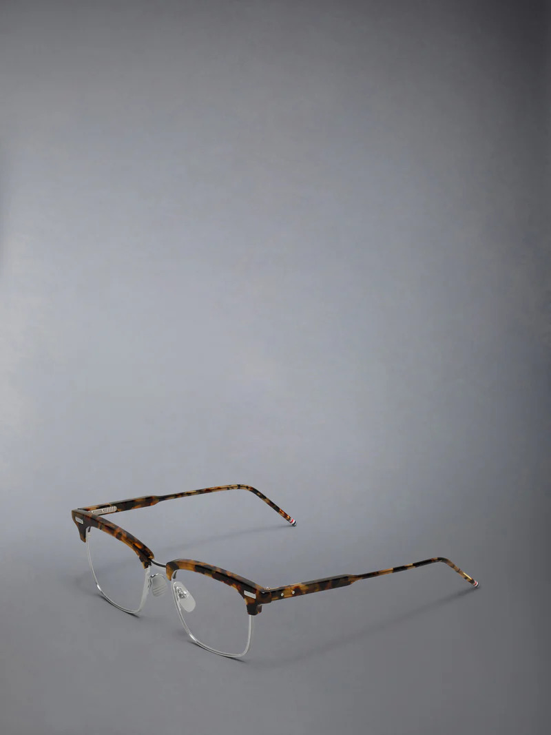 Acetate And Titanium Rectangular Eyeglasses Unisex - 2