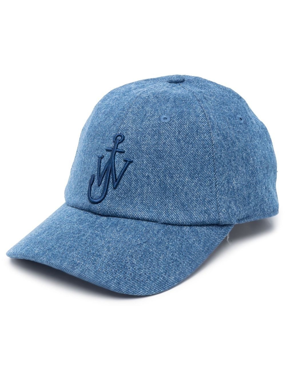 Blue Denim Logo Embroidered Baseball Cap - 1