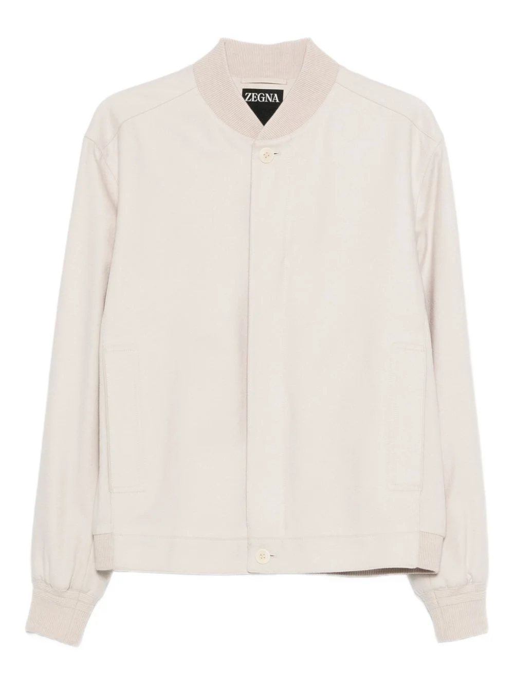 ribbed collar jacket - 1